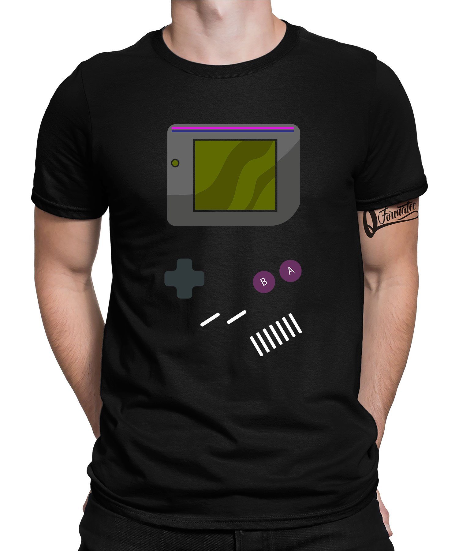 Quattro Formatee Kurzarmshirt Gameboy - Gaming Gamer Zocken Herren T-Shirt (1-tlg)