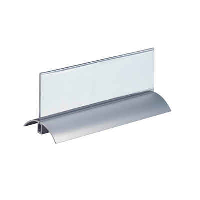 DURABLE Hinweisschild 2 Tischaufsteller PRESENTER Acryl transparent 6,2x21cm, (2 St)