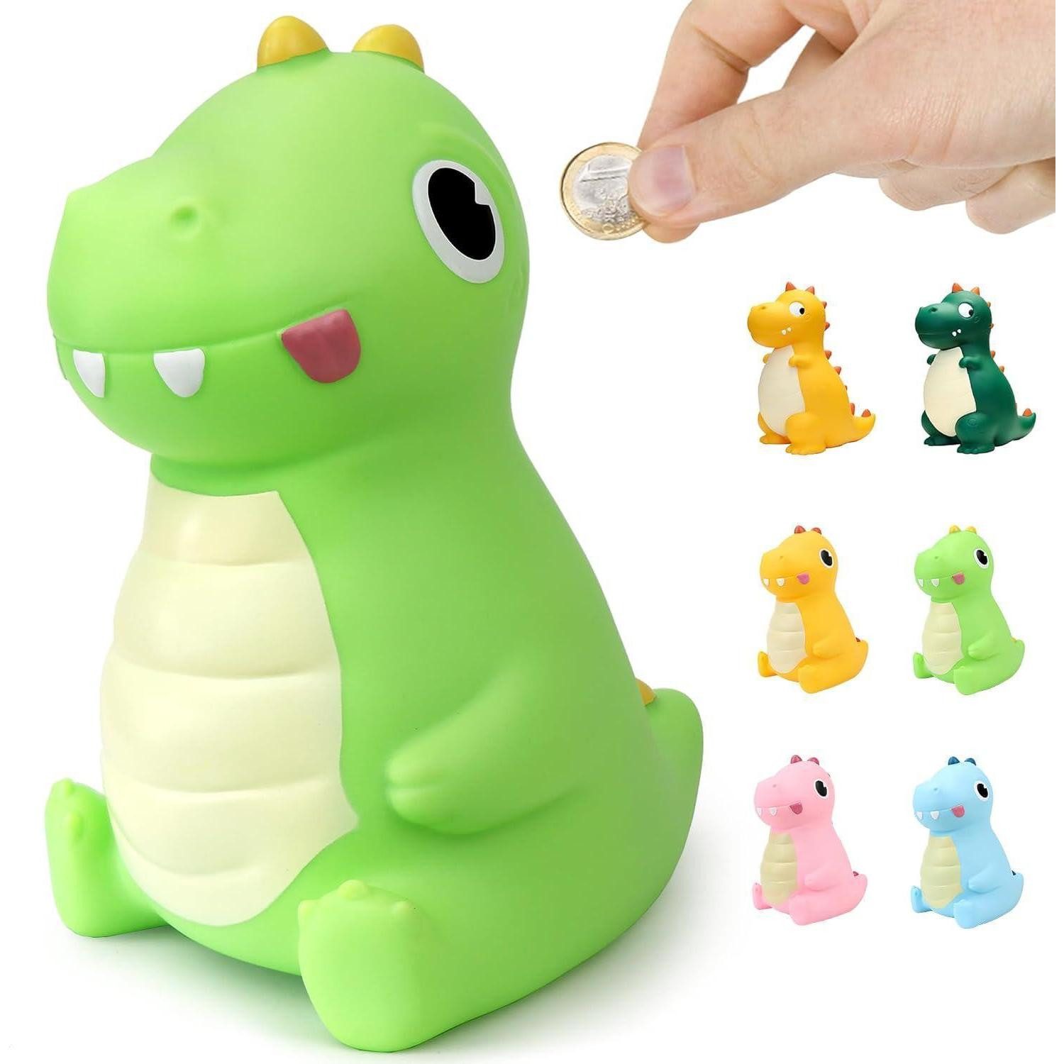 LuxusKollektion Spardose Spardose Kinder Dinosaurier Sparschwein PVC Taufgeschenke Neu Grün