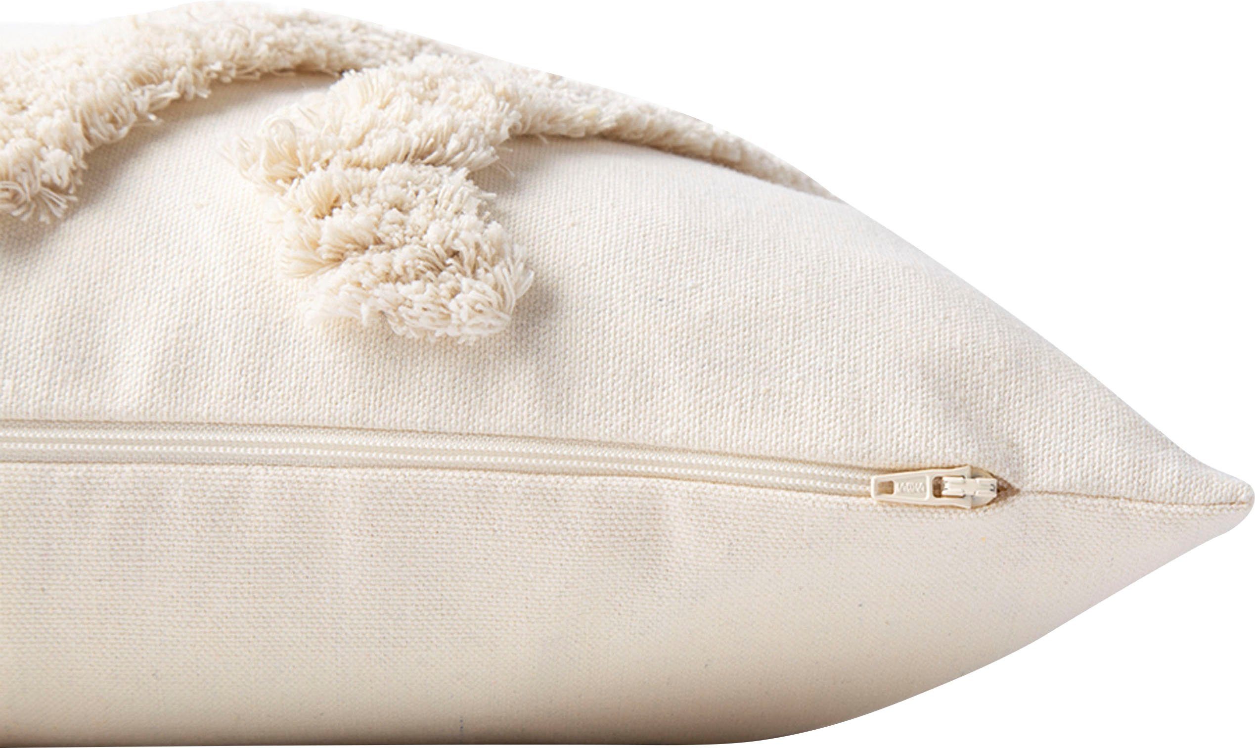 TOM TAILOR HOME Dekokissen Fluffy Rhomus, mit aufgesetzten, fluffigen Rautenmotiv, Kissenhülle ohne Füllung