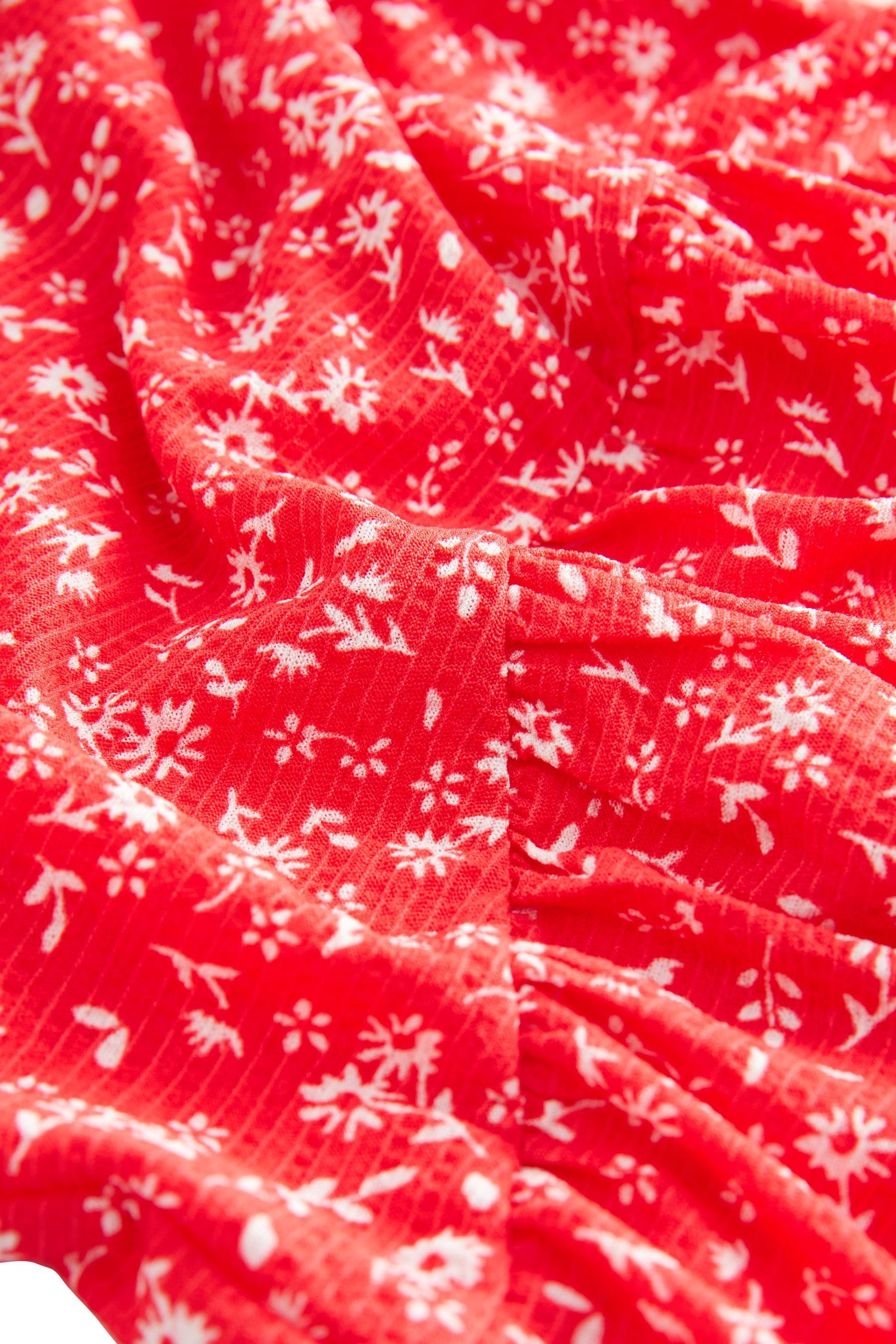 in Kleid Kurzärmeliges Red Next Jerseykleid Floral (1-tlg) Knitteroptik aus Jersey Ditsy