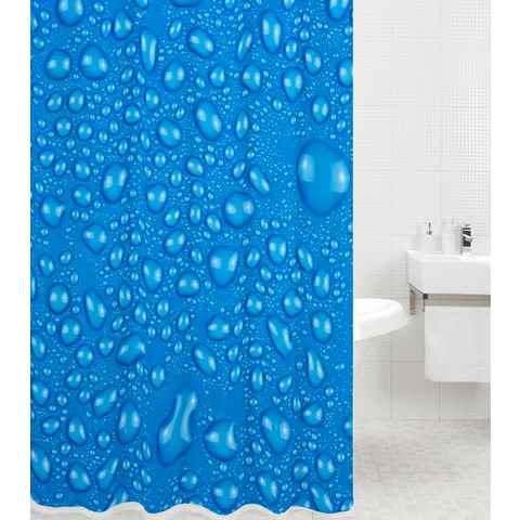 Sanilo Duschvorhang Wassertropfen blau Breite 180 cm, Höhe 200 cm