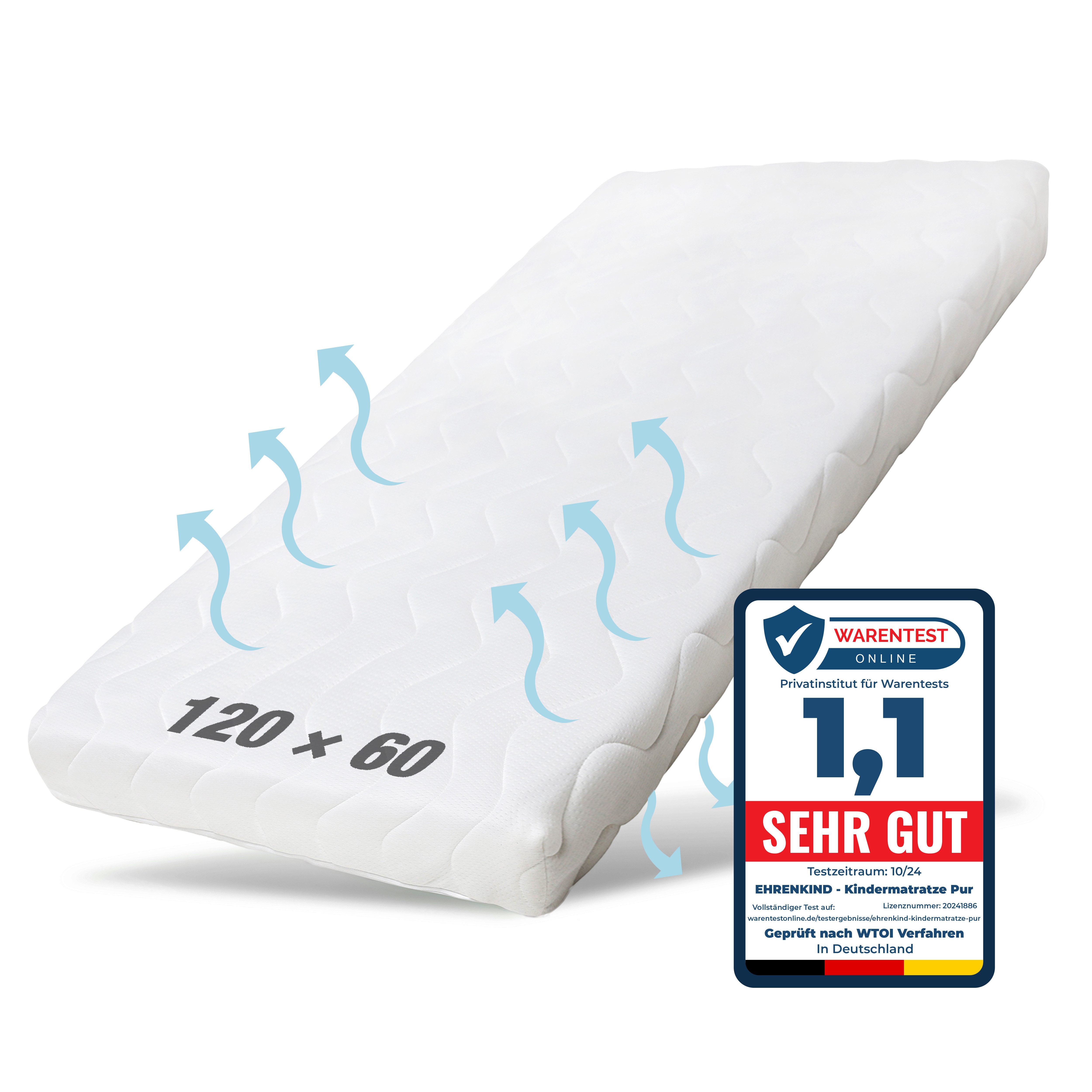 Babymatratze Pur, Babymatratze für Babybett, Baby Matratze, Ehrenkind, 8 cm günstig online kaufen