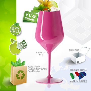 Doimoflair Weinglas DoimoFlair Weingläser aus Kunststoff bruchsicher Plastik