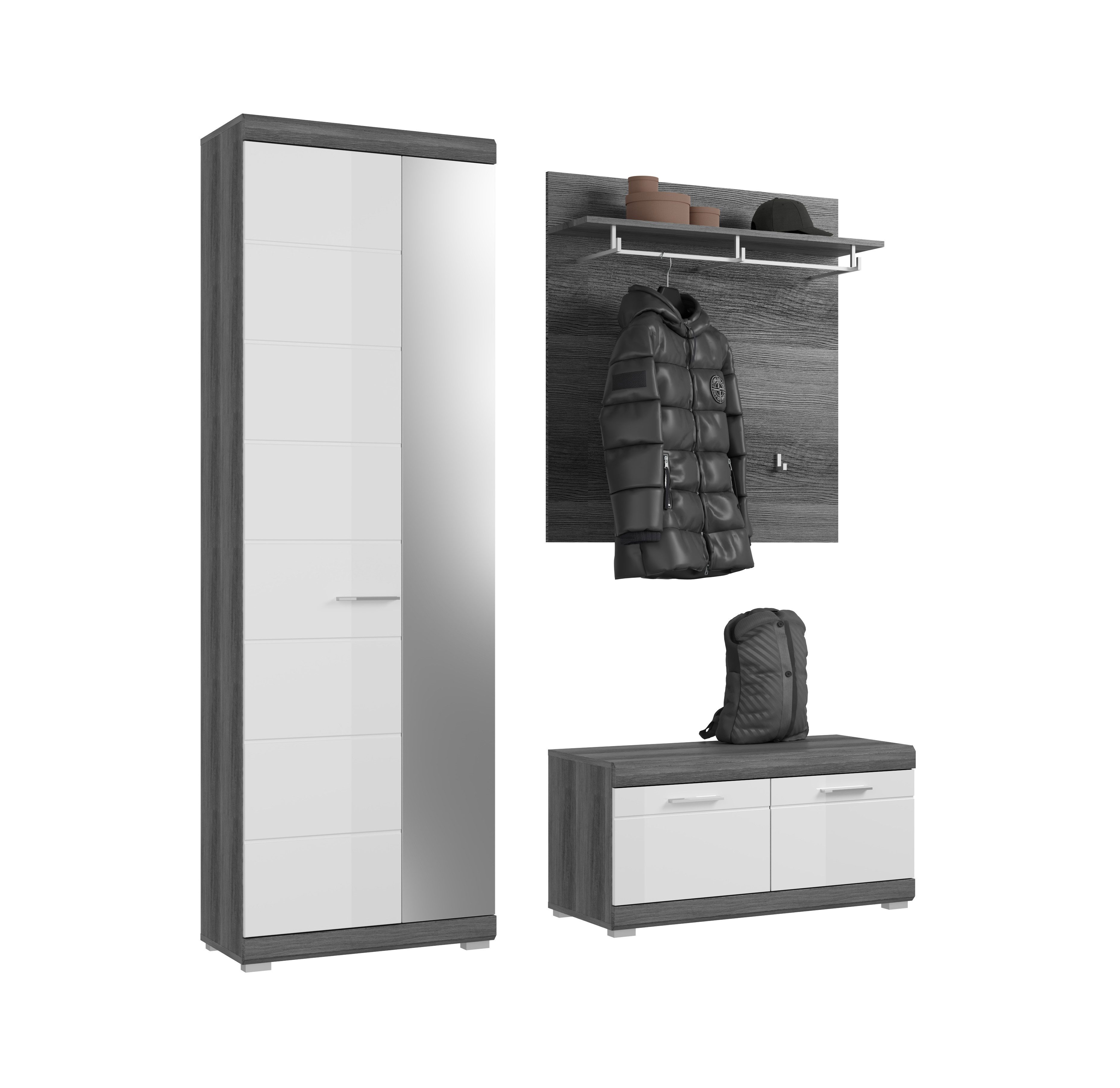 xonox.home Garderoben-Set 167 x 197 x 40 cm (B/H/T), (3-St)