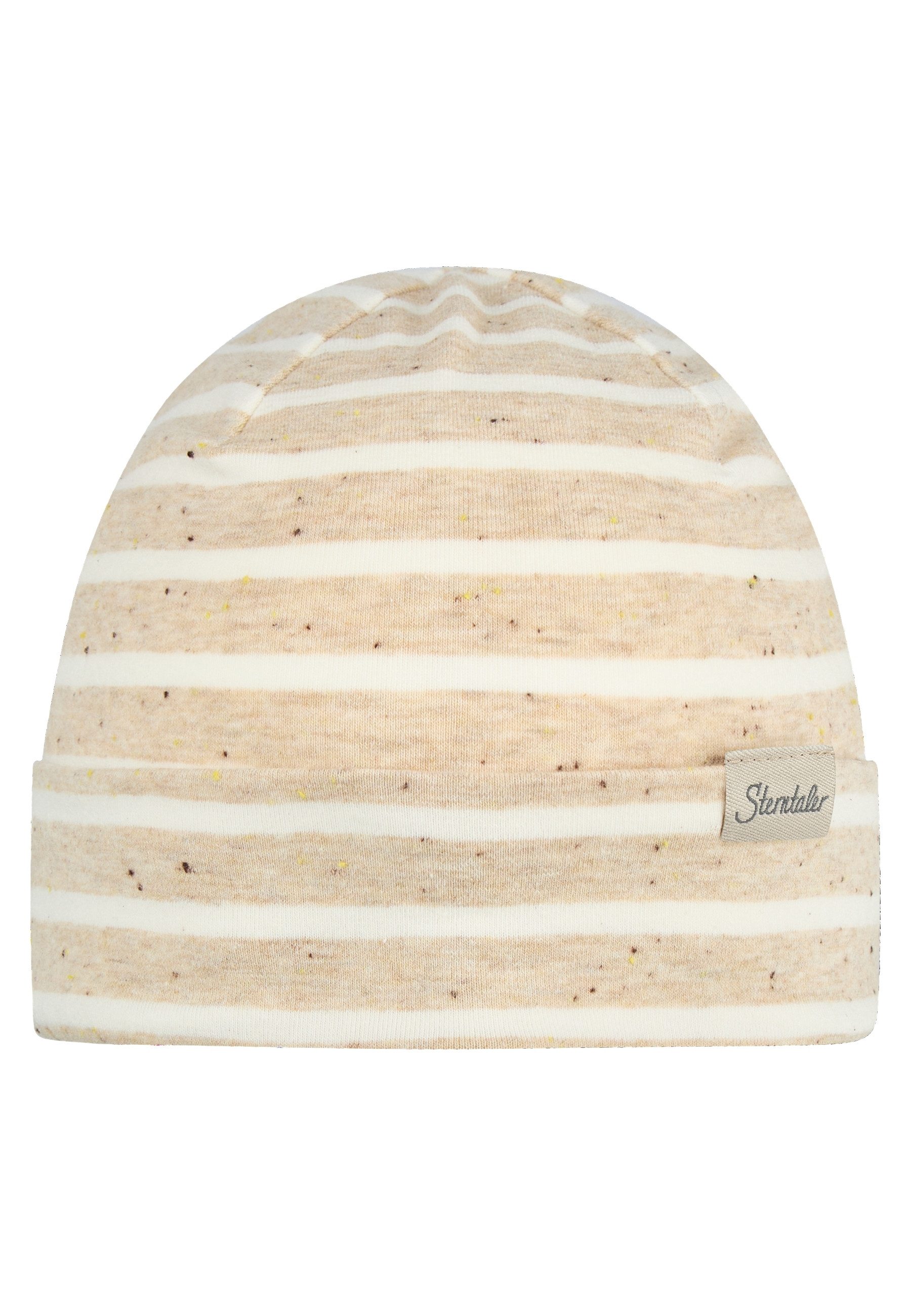 Sterntaler® Beanie UV-Schutz 50+ Beanie Streifen (1-St) Beanie aus Ringel-Melange-Jersey mit Pünktchen, 2 Tragevarianten