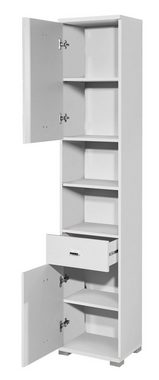 Hochschrank POOL, B 38 cm, Weiß, mit 2 Türen und 1 Schublade