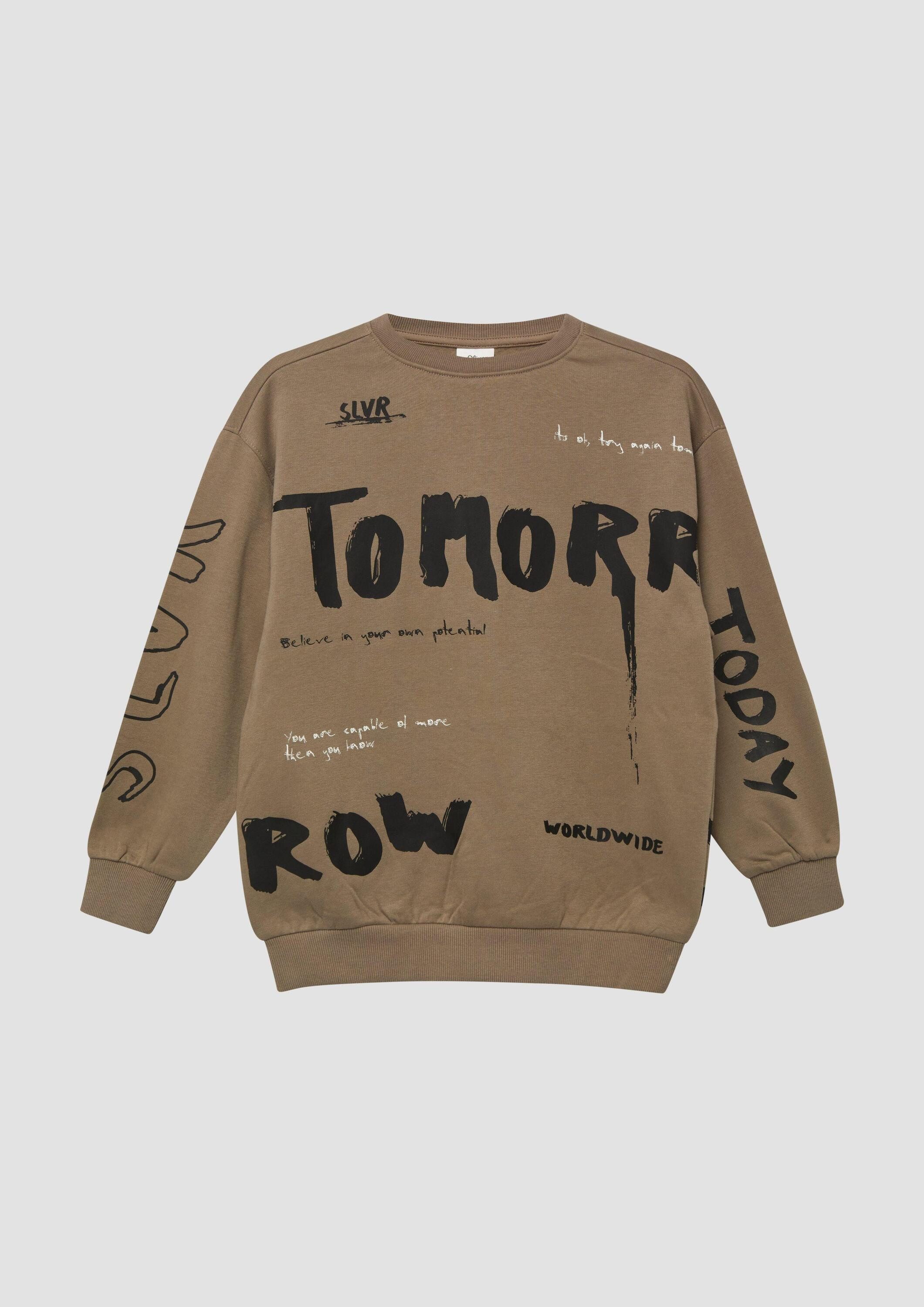 s.Oliver Sweatshirt Sweatshirt Oversized Sweatshirt mit All-over-Print