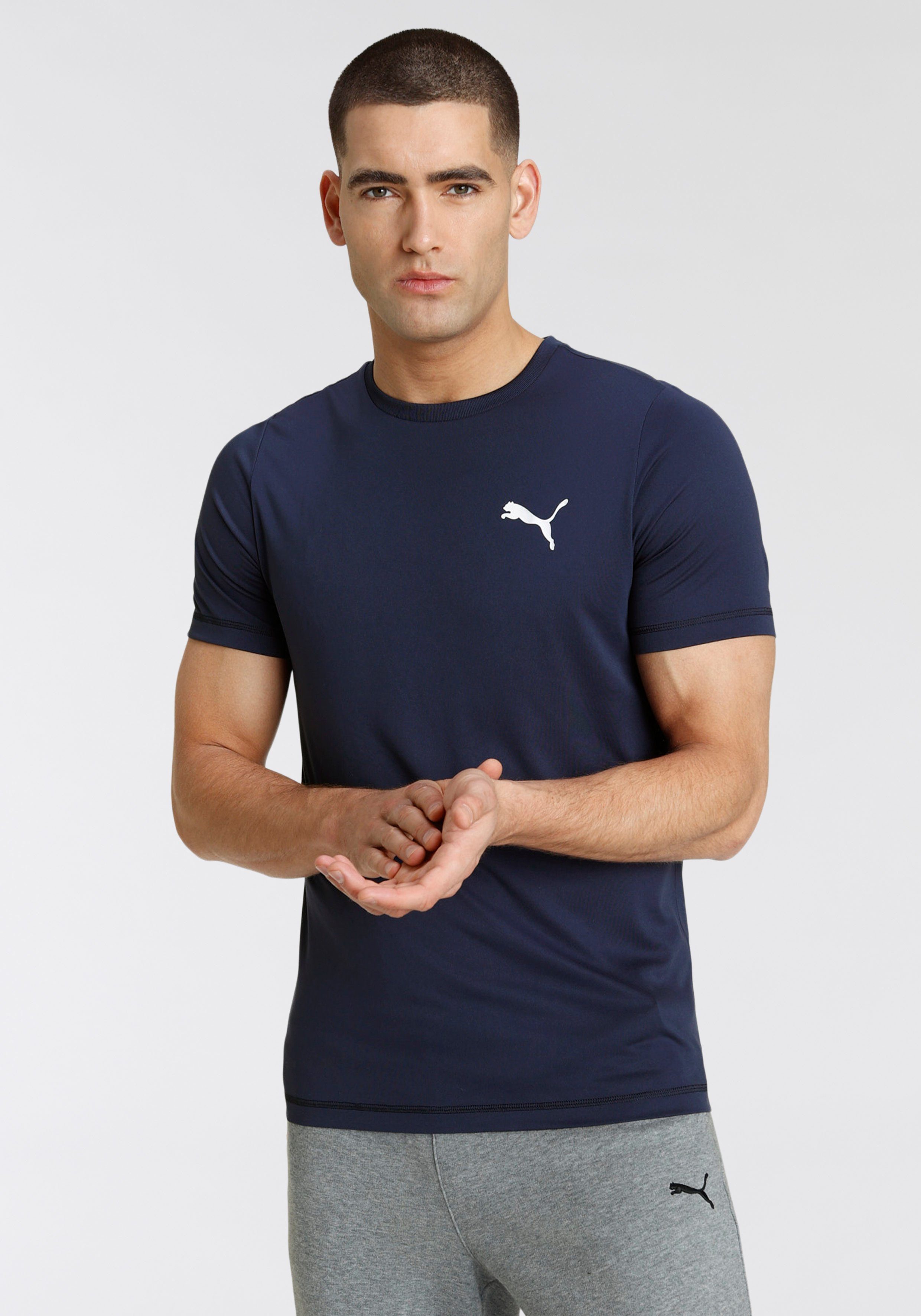 PUMA T-Shirt ACTIVE TEE SMALL LOGO marine