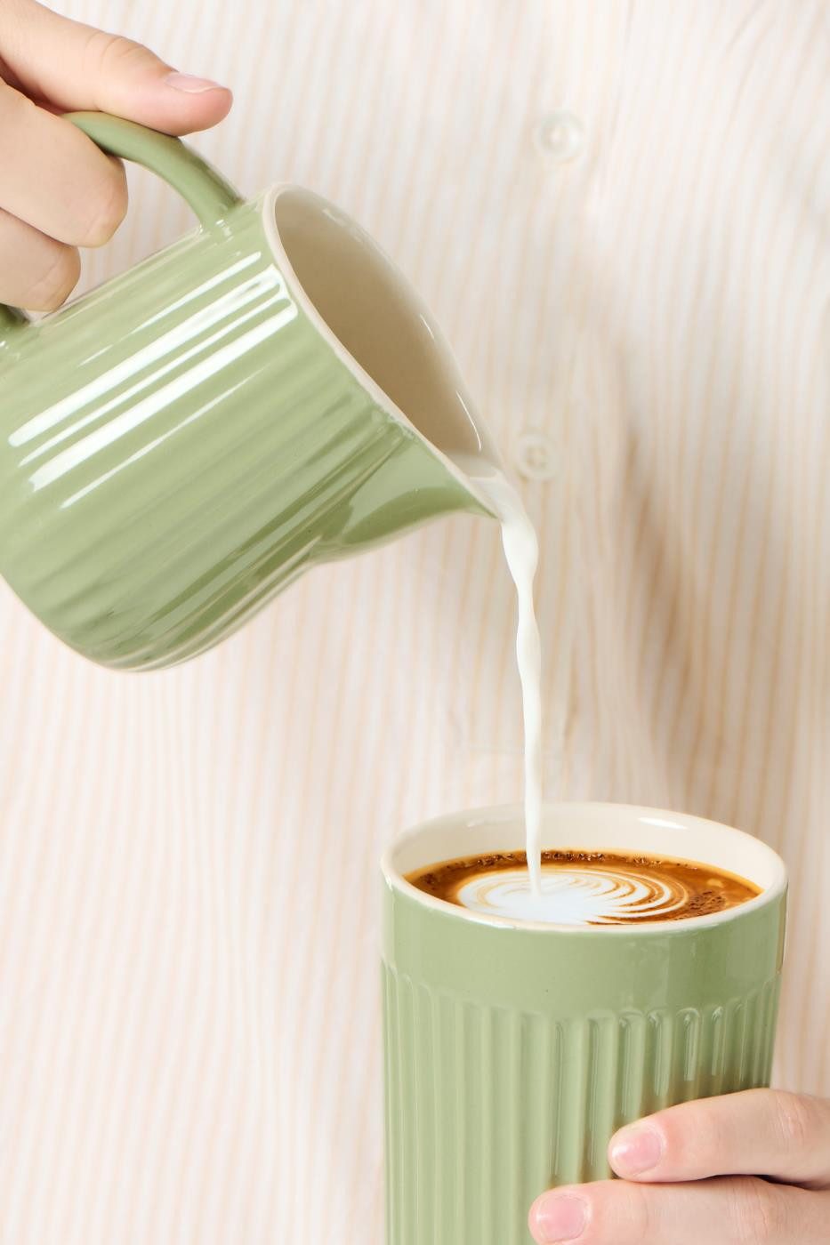 Ib Laursen Tasse IB Laursen Tasse mit Rillen Mynte® Wasabi
