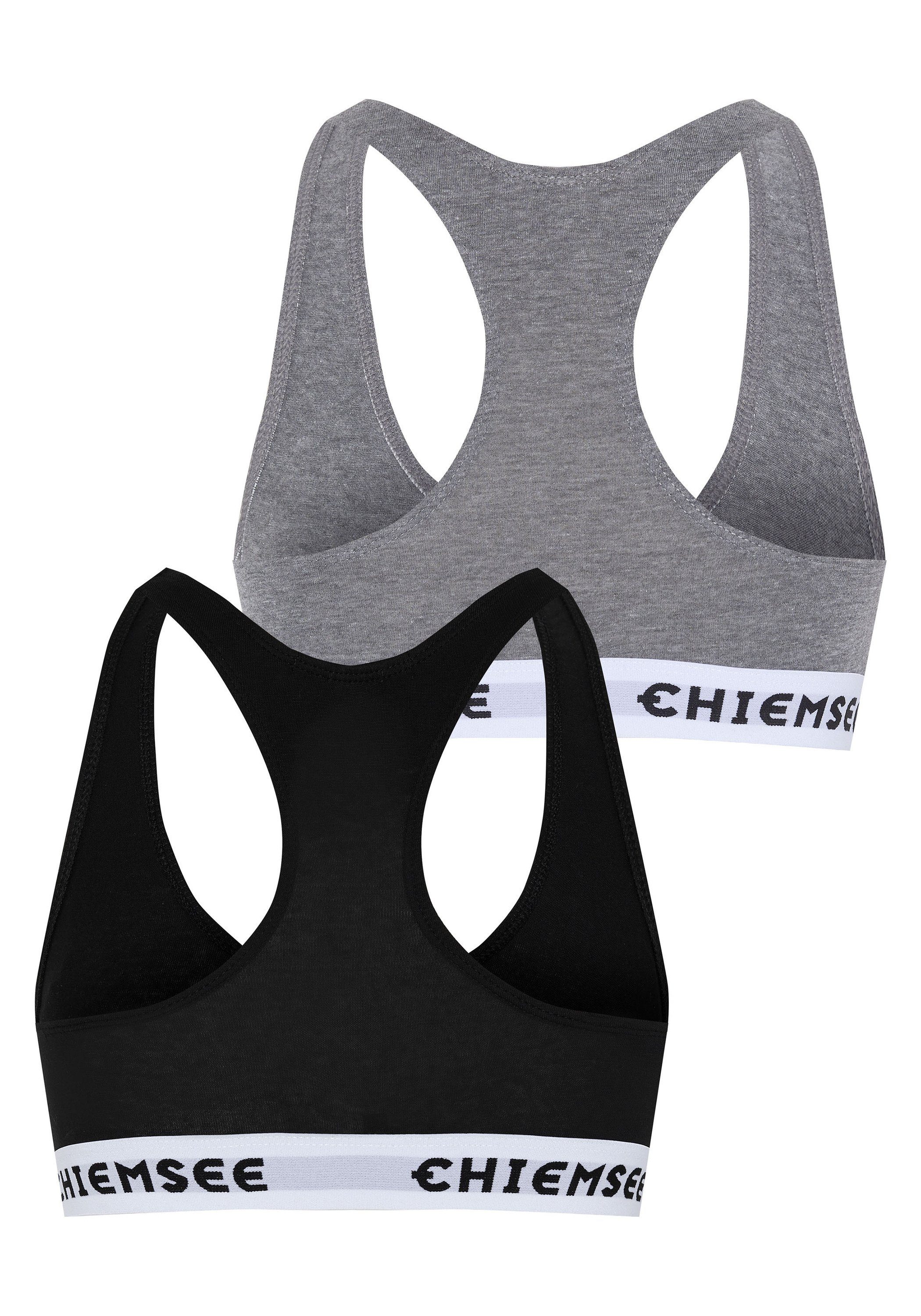 Medium Grey/Black Bustier 2 2er-Pack Chiemsee mit Logos (Set) Sport-BH