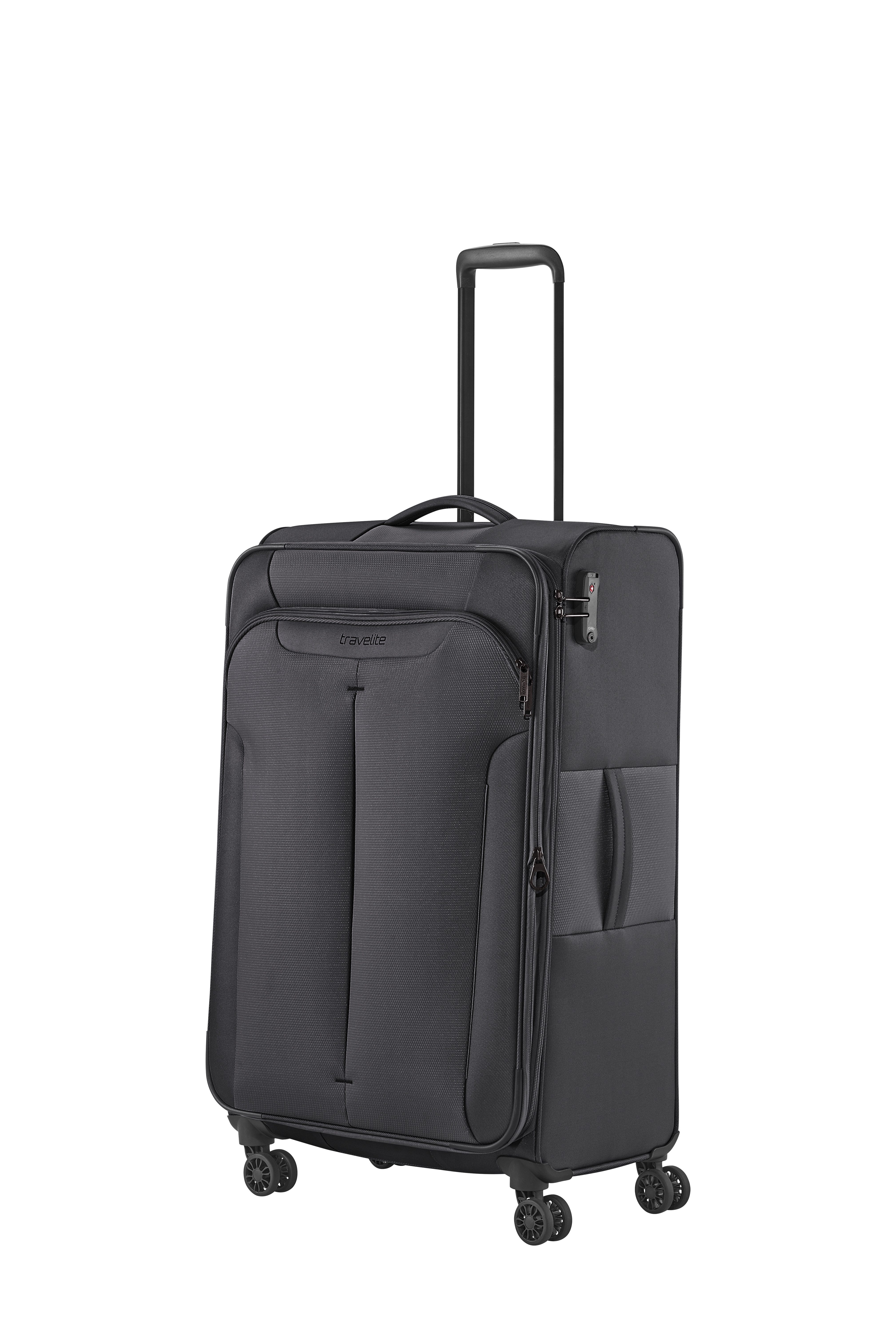travelite Weichgepäck-Trolley travelite 4 Rad Koffer Croatia L 77 cm Dehnfalte Anthrazit