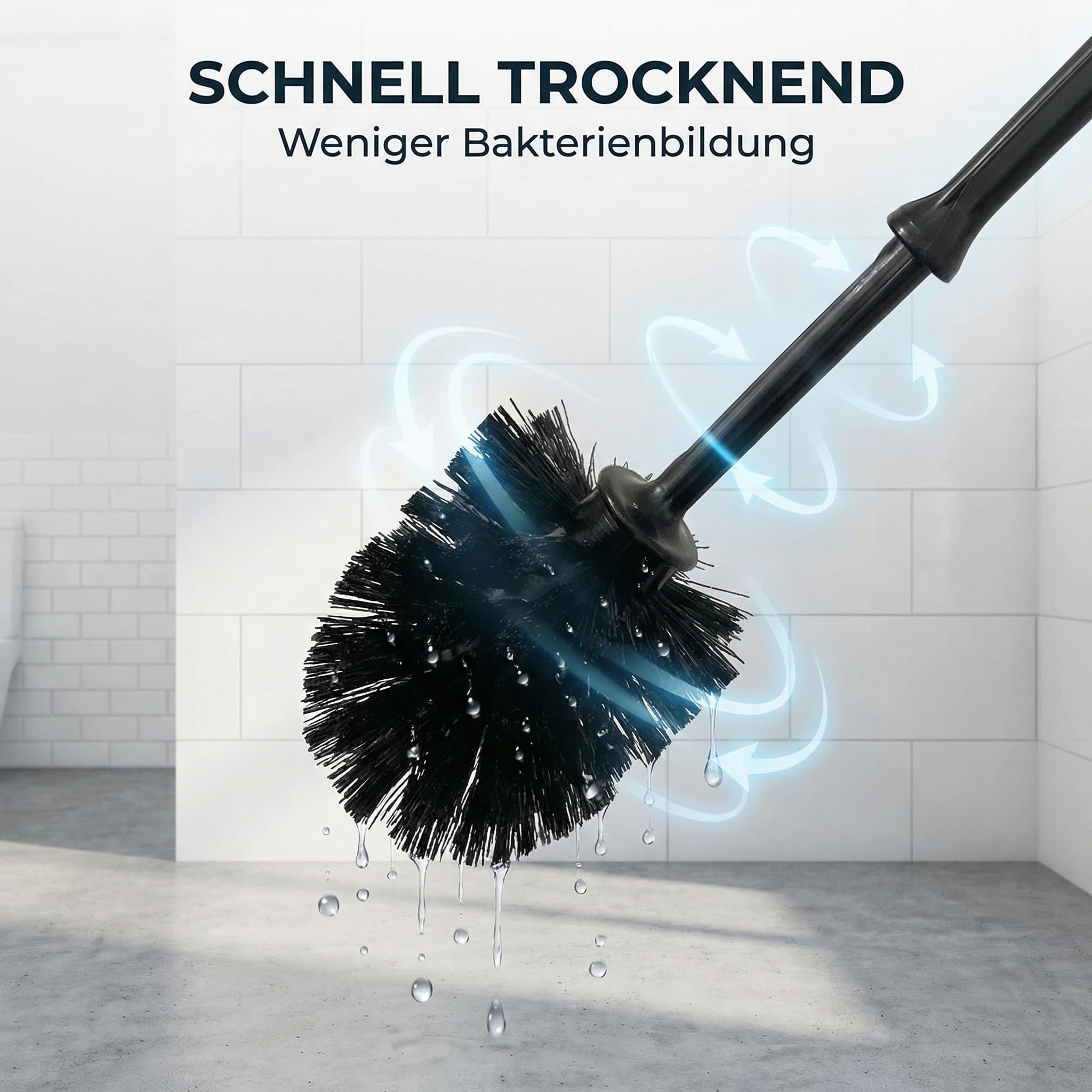 SHD WC-Reinigungsbürste WC Bürste, Klobürste, schwarze Toilettenbürste (3er Set) 35 cm, (Spar-Set, 3-tlg) – Bild 5 von 5