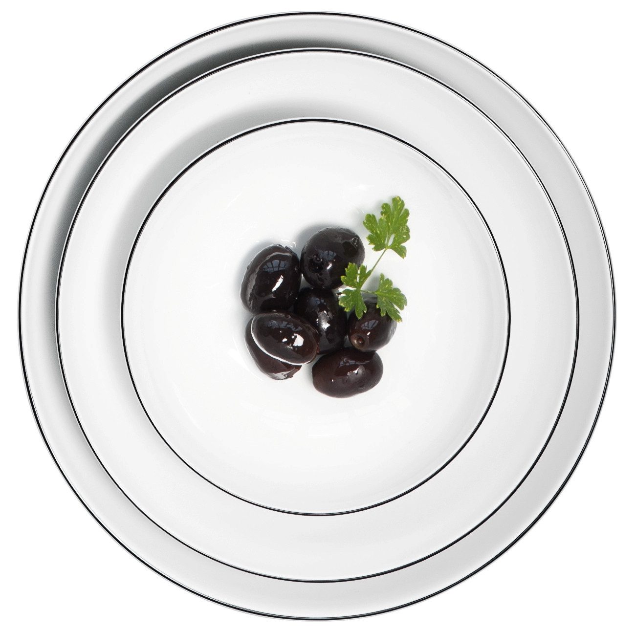 Seltmann Weiden Brotteller Lido Black Line, (1 St), Teller rund 17 cm