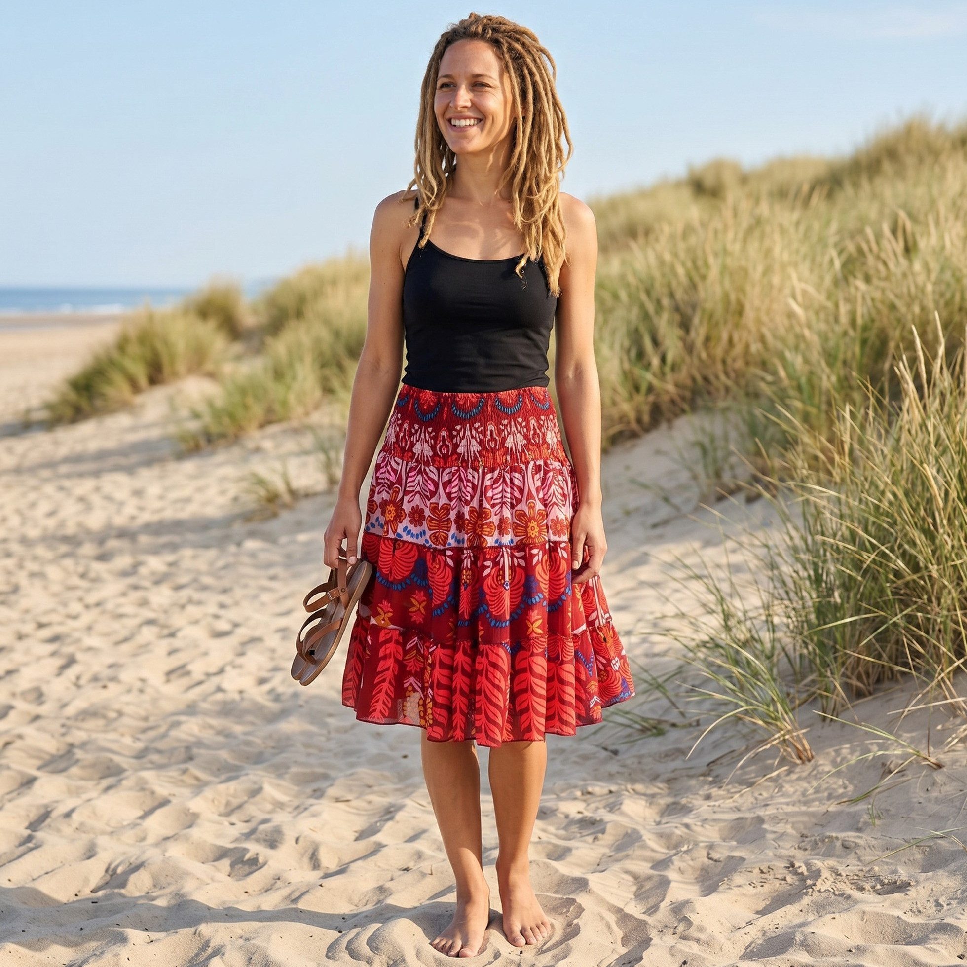 Guru-Shop Minirock Leichter Retro Minirock, Boho Sommerrock -.. alternative Bekleidung
