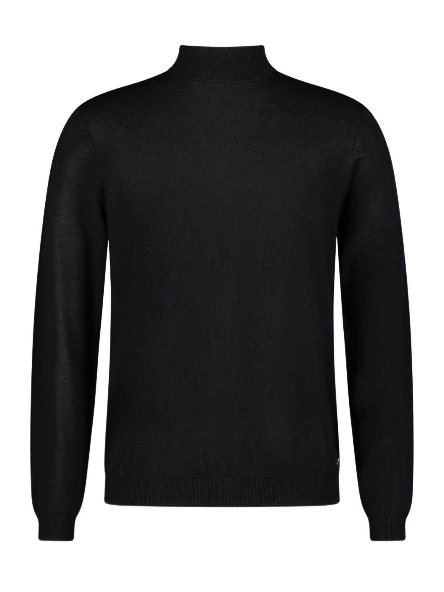 Roy Robson Strickpullover schwarz,Casual,Wolle,Unifarben,Stehkragen,Lang,Regular Fit