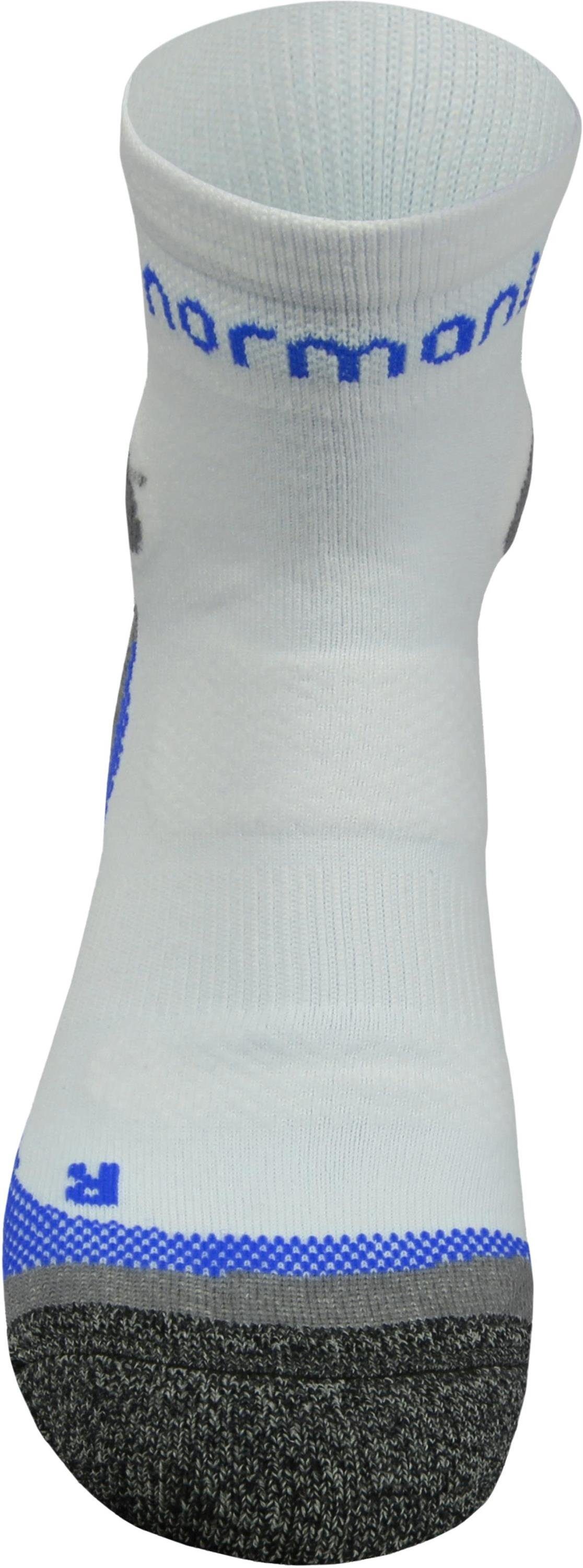 Aktivbund (3 normani Laufsocken Schaft Weiß/Blau elastischem kurzer Paar) mit