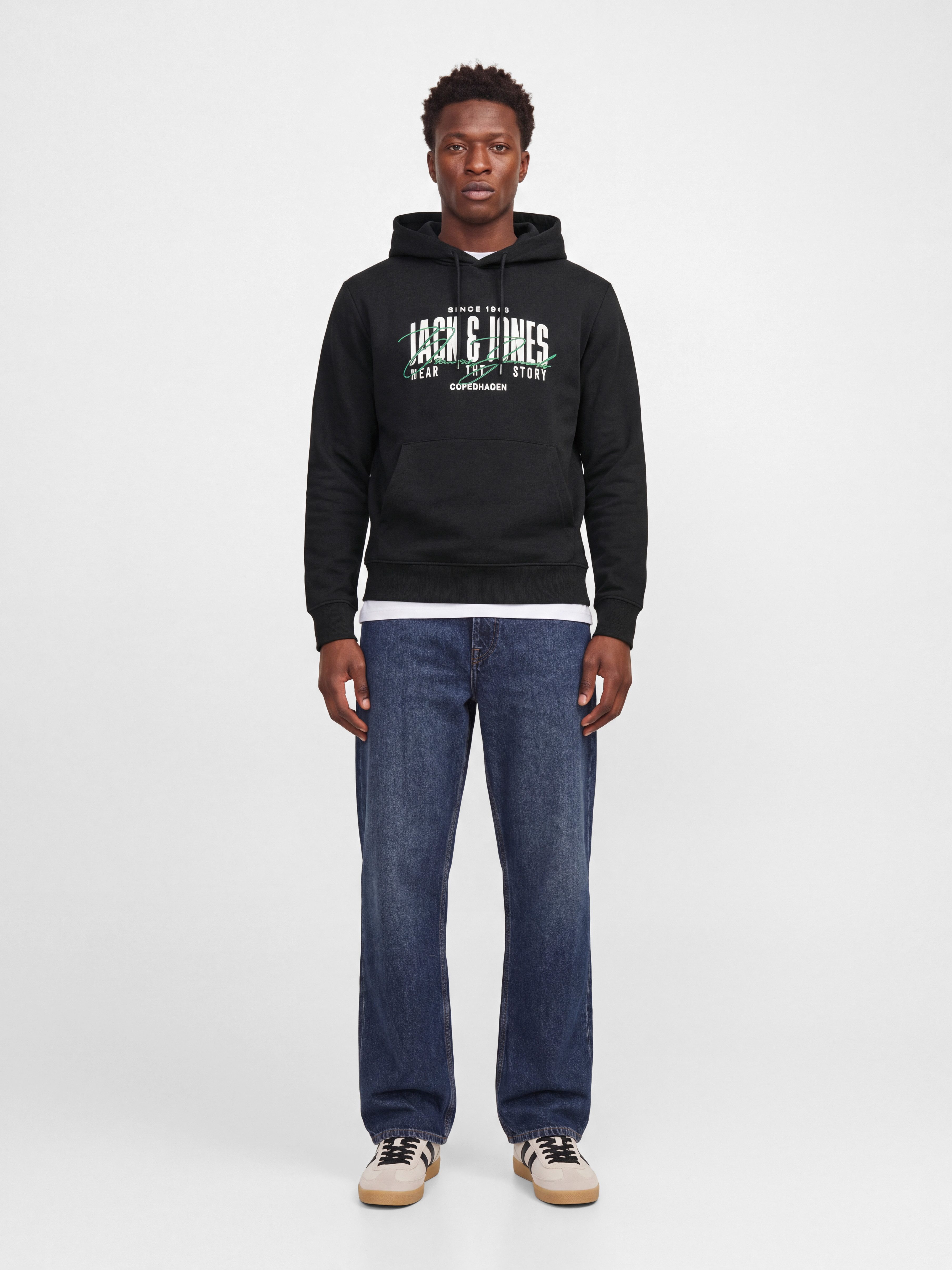Jack & Jones Kapuzensweatshirt JJAERO SWEAT HOOD Materialmix, regular fit – Bild 2 von 5