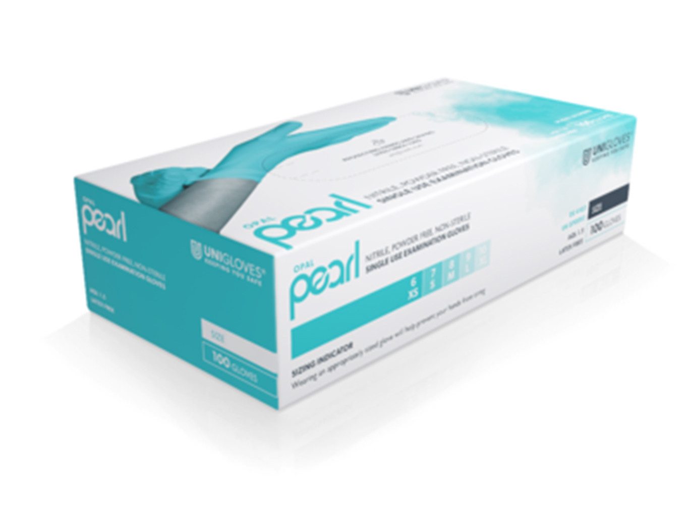 Unigloves® Nitril-Handschuhe Opal Pearl (Packung, 100-St) Gr. S (6-7)