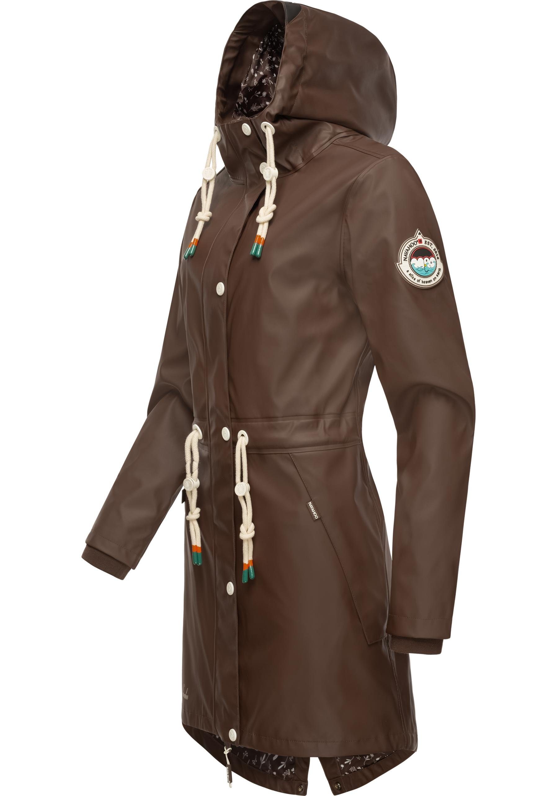 Navahoo Regenjacke Tropical Stormoo Regenmantel dunkelbraun modischer Outdoor Damen