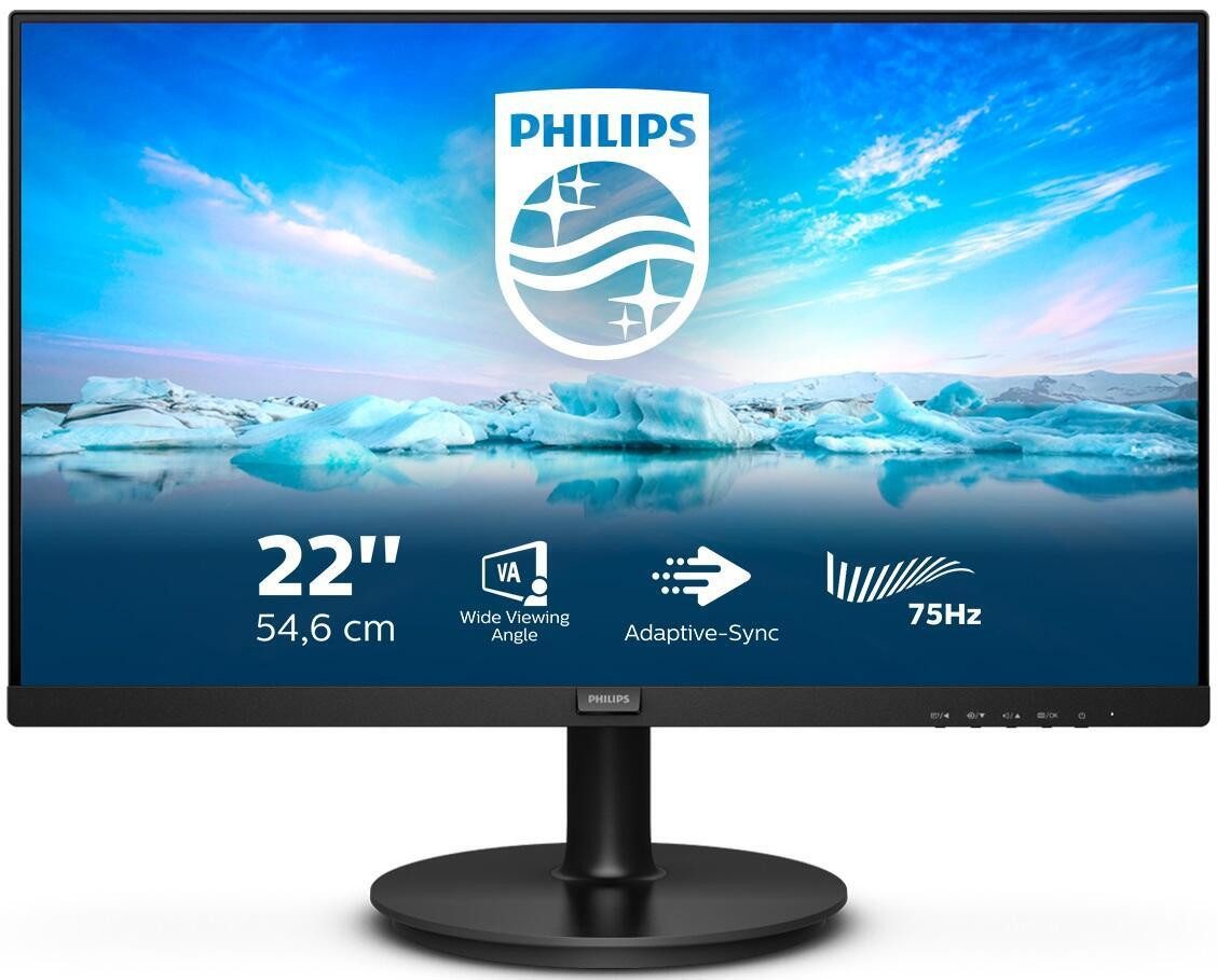 Philips Philips 222V8LA LED-Monitor (1920 x 1080, 4 ms Reaktionszeit, 75 Hz, VA Panel)