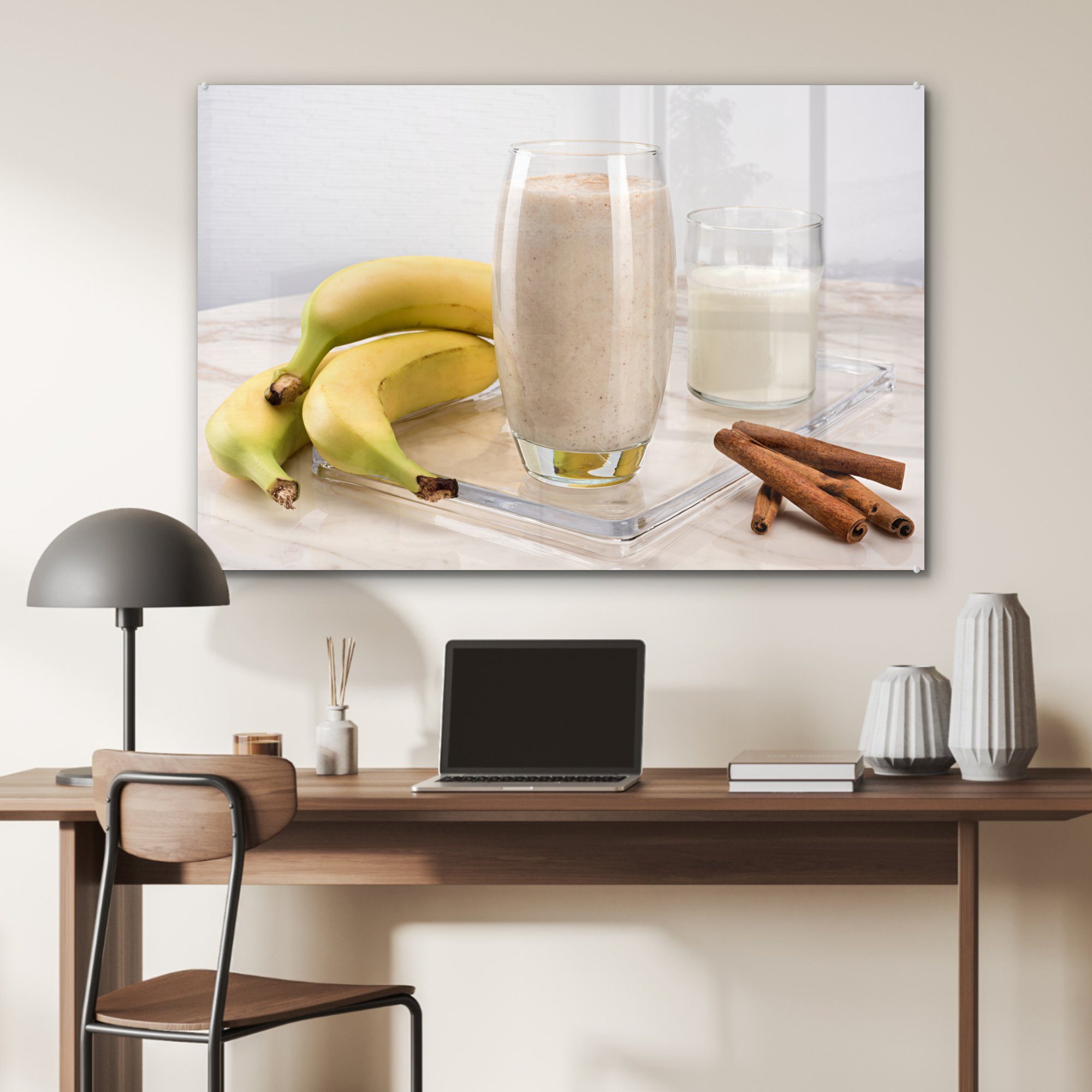 Bananen-Smoothie, (1 Wohnzimmer Acrylglasbilder & Schlafzimmer St), Acrylglasbild MuchoWow