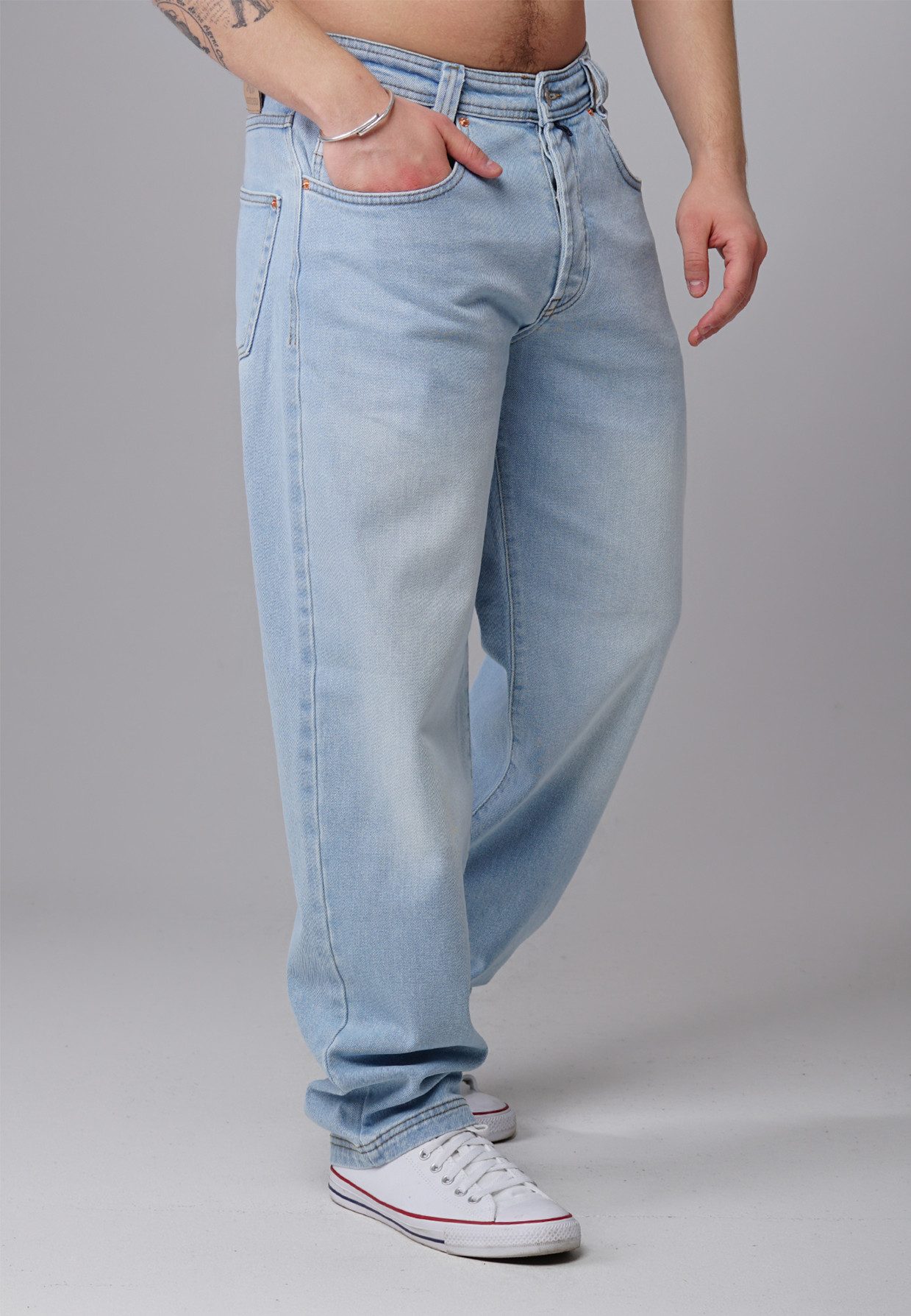 5-Pocket-Jeans Zicco 472 Rivet – Relaxed Tapered Fit Pale Blue