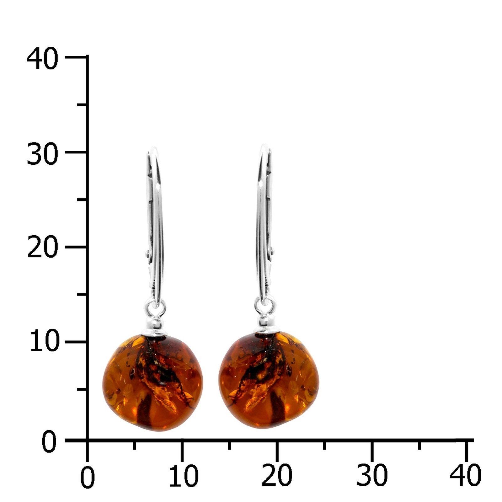 OSTSEE-SCHMUCK Paar Ohrhänger Ostsee-Schmuck Ohrhänger Klassisch 10 mm (2-tlg)