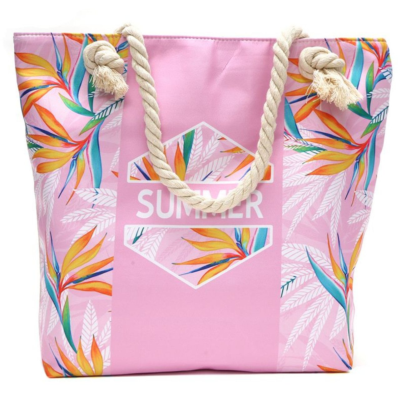 KARMA Strandtasche Blumen Pink Damen Badetasche günstig online kaufen