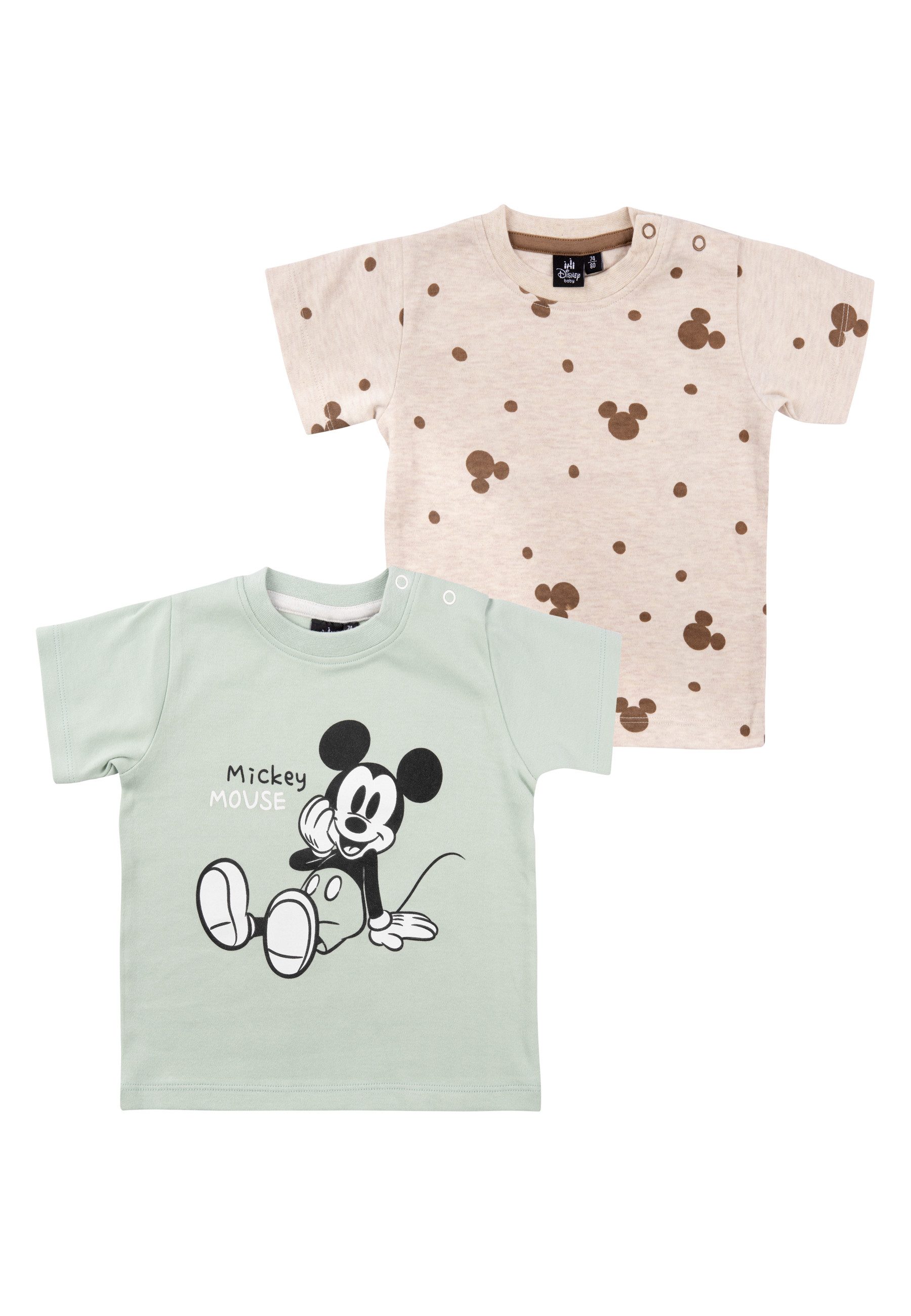 T-Shirt Disney Mickey Mouse Baby T-Shirt Shirt Kurzarm (2er Pack)