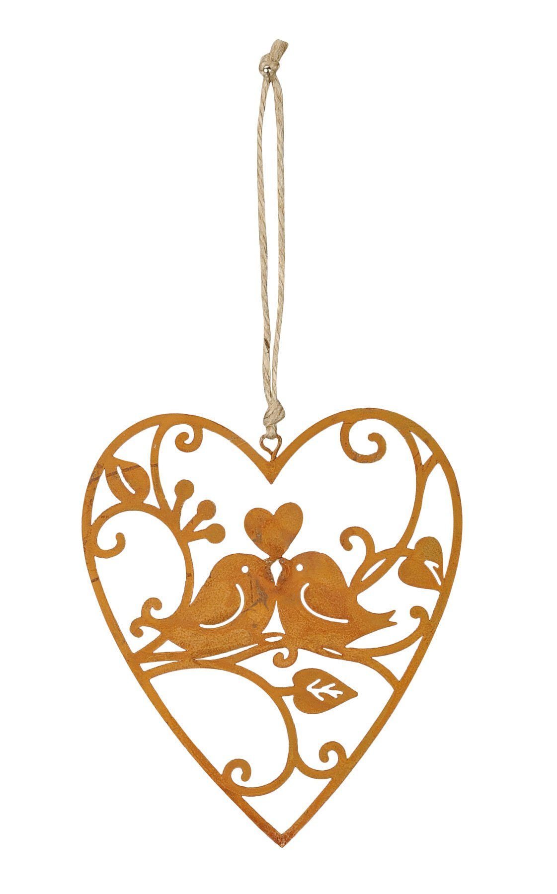Levandeo® Dekoobjekt, Schild Herz 10x12cm Vogel günstig online kaufen