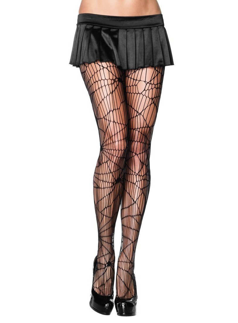Leg Avenue Kostüm Netzstrumpfhose Used-Look, Ausgefallene schwarze  Strumpfhose für Damen