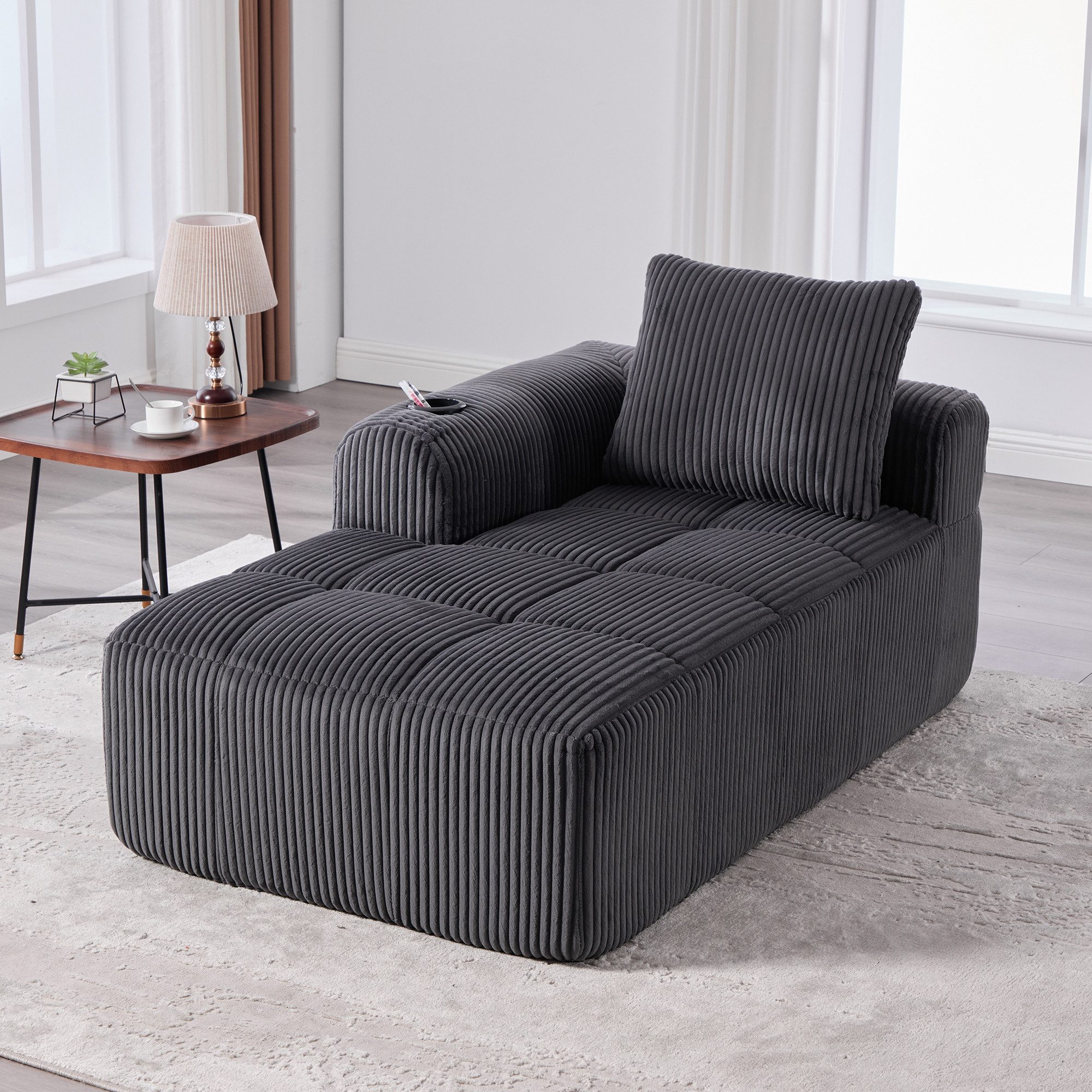 BlingBin Sofa Polsterliege Liegesofa Loungesofa, mit Rückenkissen, Getränke günstig online kaufen