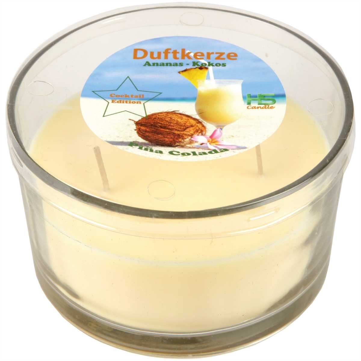 HS Candle Duftkerze "Cocktail Edition" (1-tlg), Duftkerze im Glas - 36 Stunden Brenndauer - 3-Docht Kerze