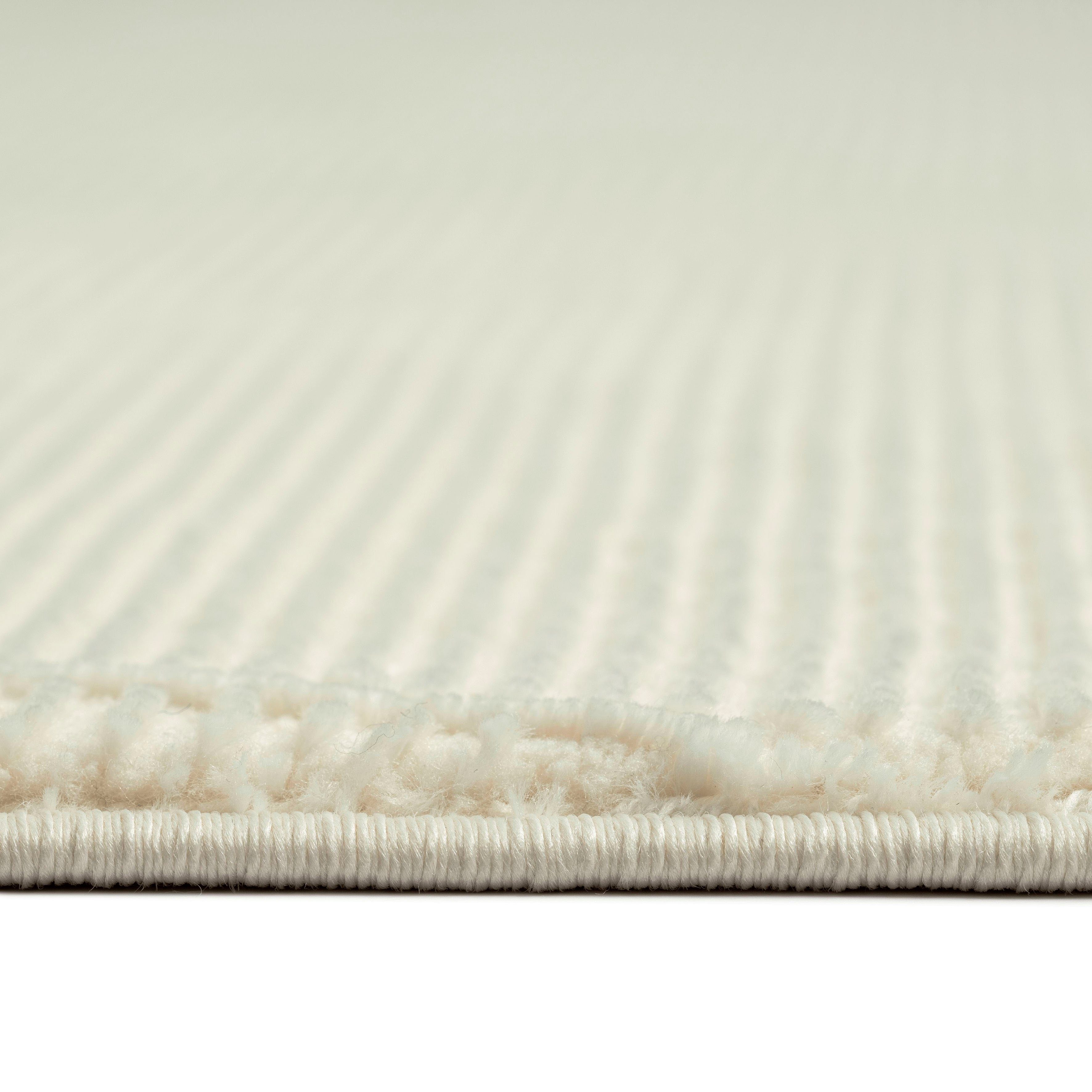 Teppich Wohnzimmer Polyester, creme Tief rechteckig, 100% Struktur, recyceltem Höhe: Sign 1903, merinos, Raute, 12 mm, Hoch