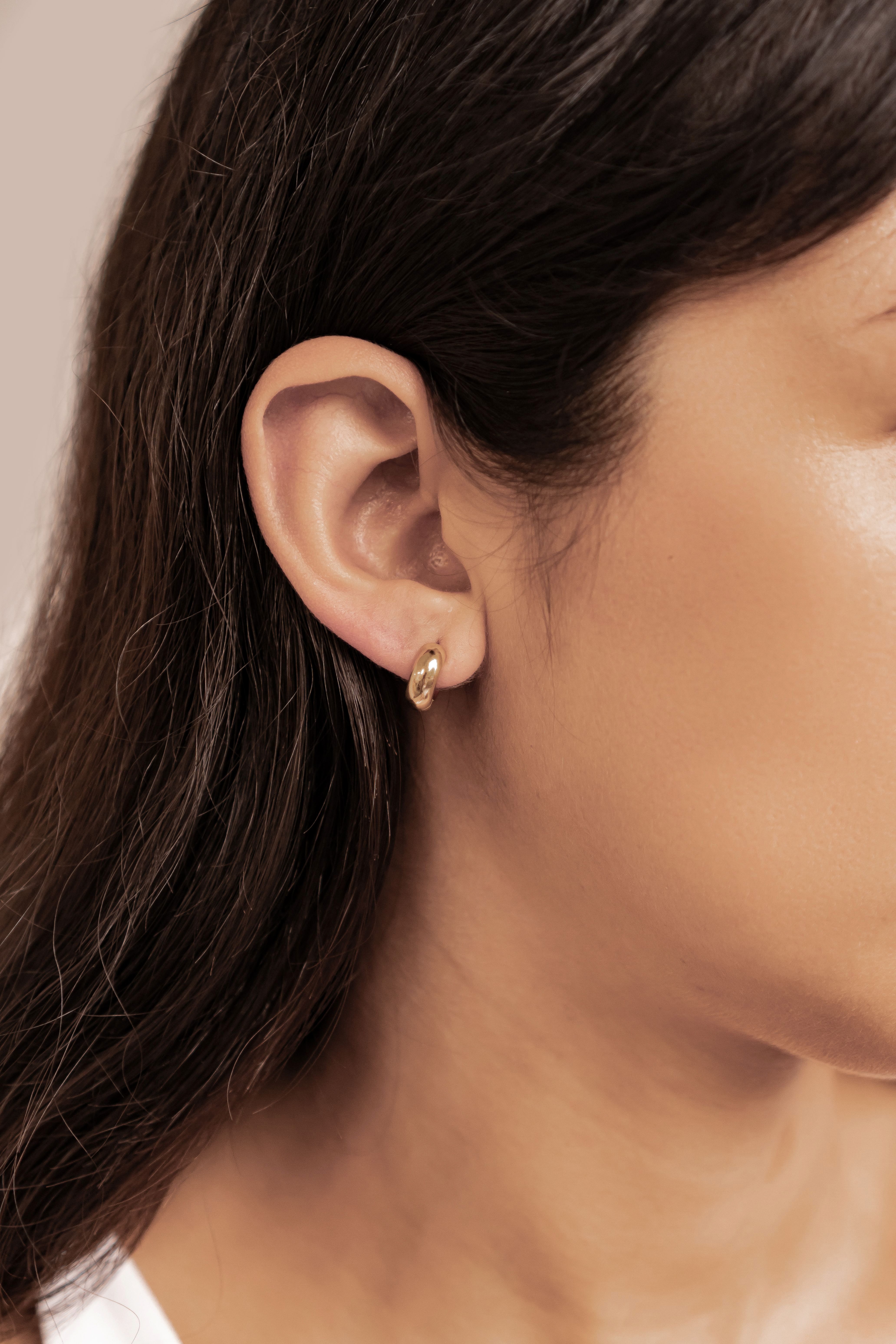 Hey Happiness Paar Creolen Chunky Klappcreolen, vergoldet, Kleine Massive C günstig online kaufen