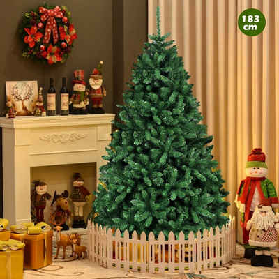 COSTWAY Künstlicher Weihnachtsbaum »Tannenbaum«, 180cm, PVC Nadeln, mit Metallständer, Grün