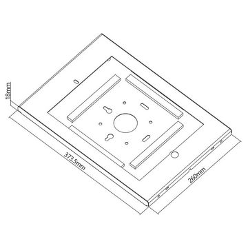 Maclean MC-907 Tablet-Halterung, (bis 12,90 Zoll, VESA [75x75]; Diebstahlsicherung; Kabelmanagement-System; Home-Button)