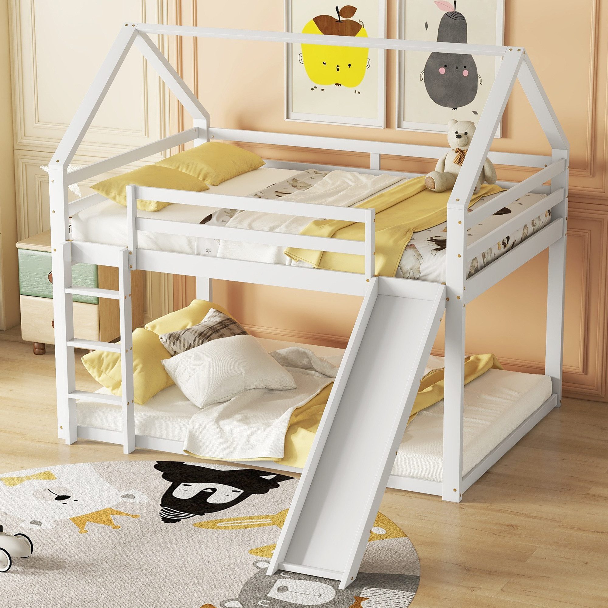Ulife Etagenbett Doppelbett Kinderbett, Hausform mit günstig online kaufen