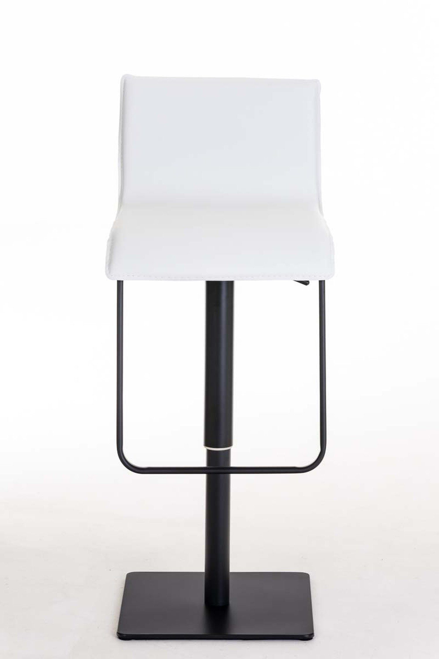 360° Barhocker Fußstütze höhenverstellbar - - Lima Kunstleder - Metall Weiß schwarz (mit matt Hocker Küche), drehbar & Theke TPFLiving für Sitzfläche: -