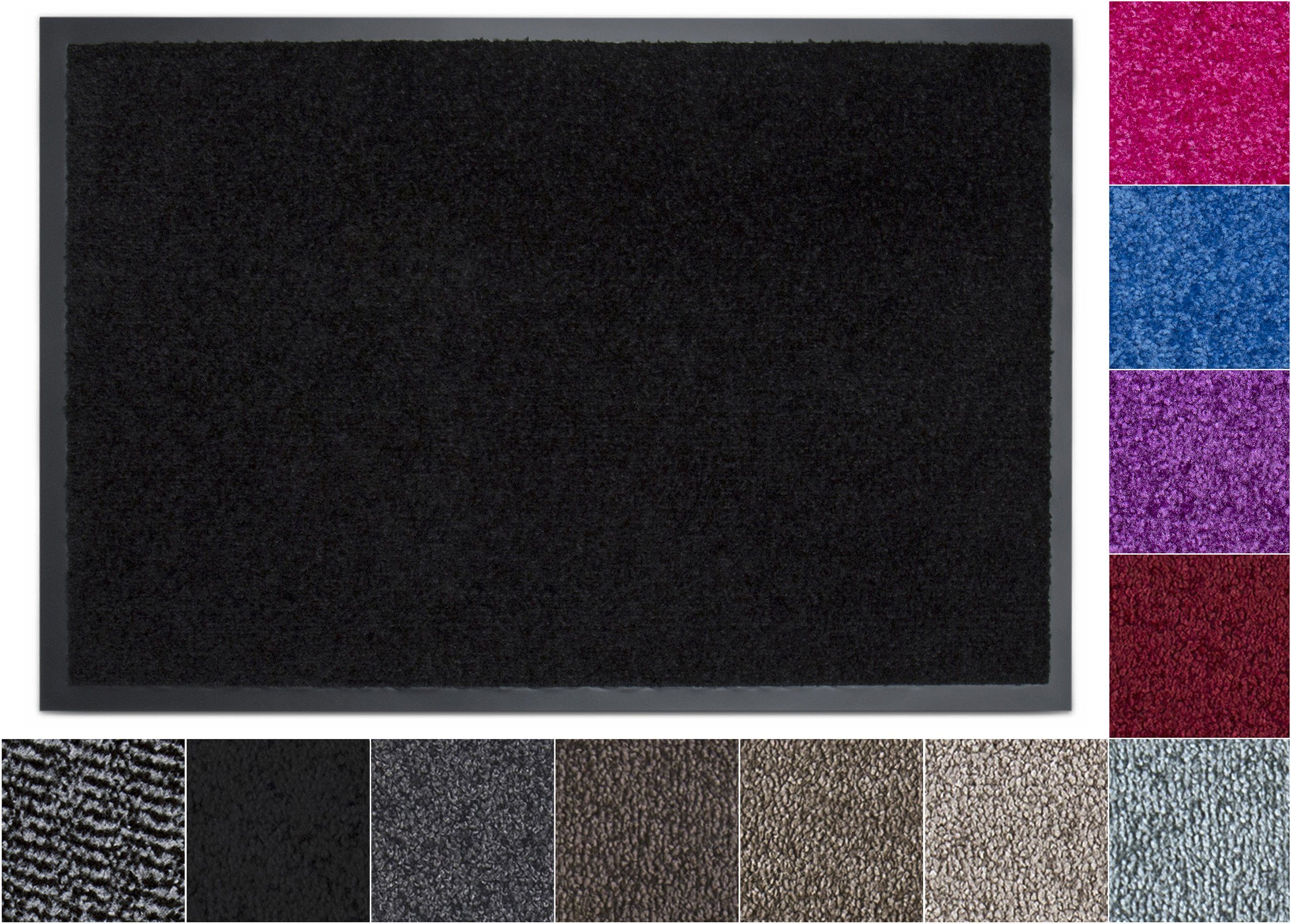 Fußmatte One, JAN MAX, rechteckig, Höhe: 7 mm, Schmutzfangmatte,  geeignet für Innen- und überdachten Außenbereich Schwarz