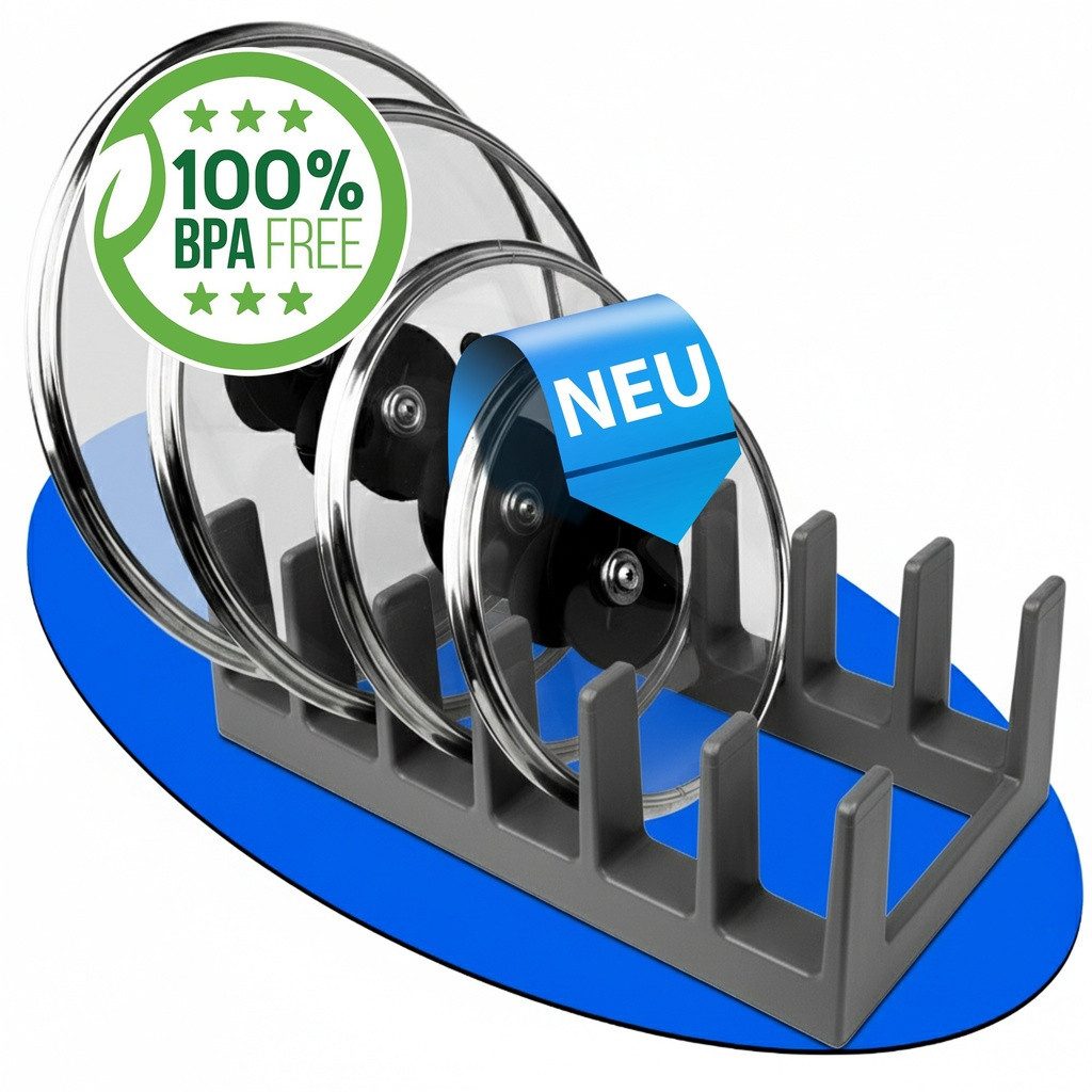 Deco Bella Küchenorganizer-Set DecoBella Topfdeckelhalter 6 Fächer – platzsparender Küchen Organizer