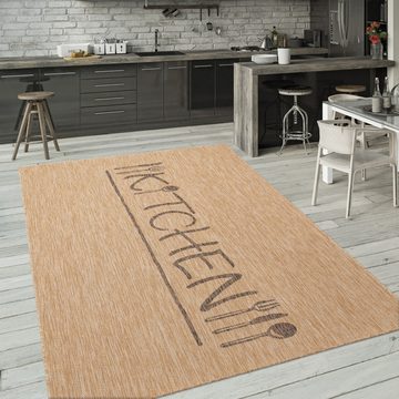 Outdoorteppich Outdoor Teppich Küche Balkon Schriftzug Kitchen, Paco Home, Läufer, Höhe: 4 mm