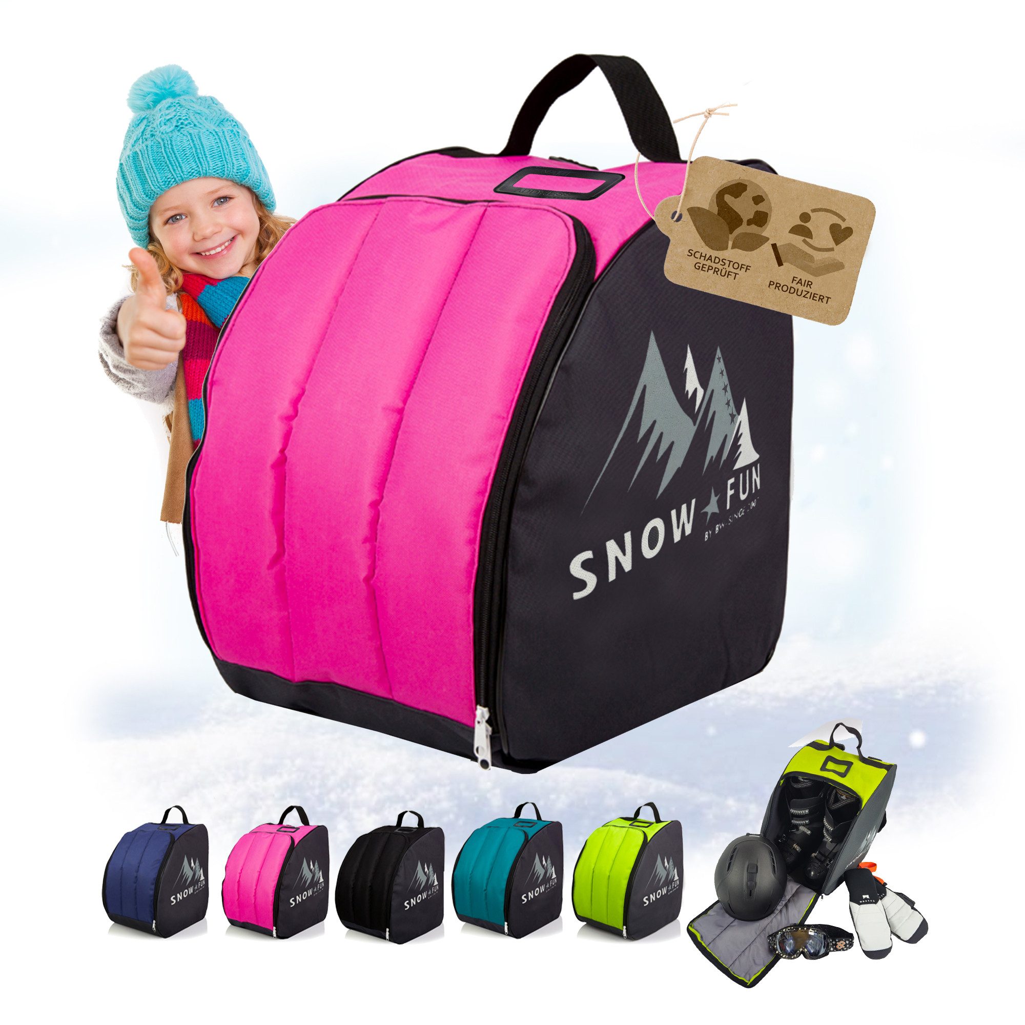 Skitasche Kinder Skischuhtasche Skistiefeltasche integrierte Standfläche