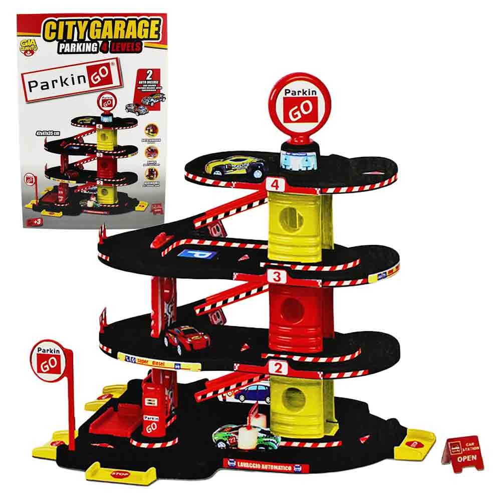 BEMIRO Spielzeug-Auto Auto Spielzeug Garage mit 2 Autos - ca. 47 cm