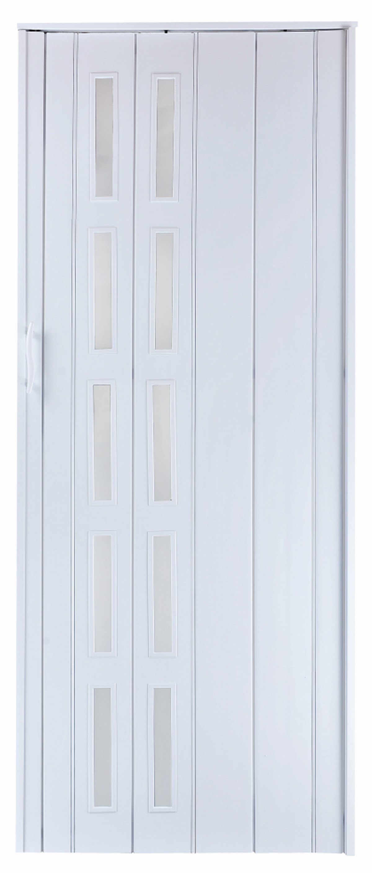 Standom Falttür Schiebetür weiß Farben Fenster H. 201 cm für Türbreite bis 80 cm st5 (1 Karton, 1-St., 1 Set), teils vormontiert