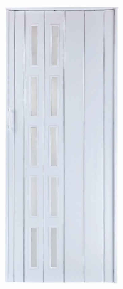 Standom Falttür Schiebetür weiß farben Fenster H. 201 cm für Türbreite bis 94 cm st5 (1 Karton, 1-St., 1 Set), teils vormontiert