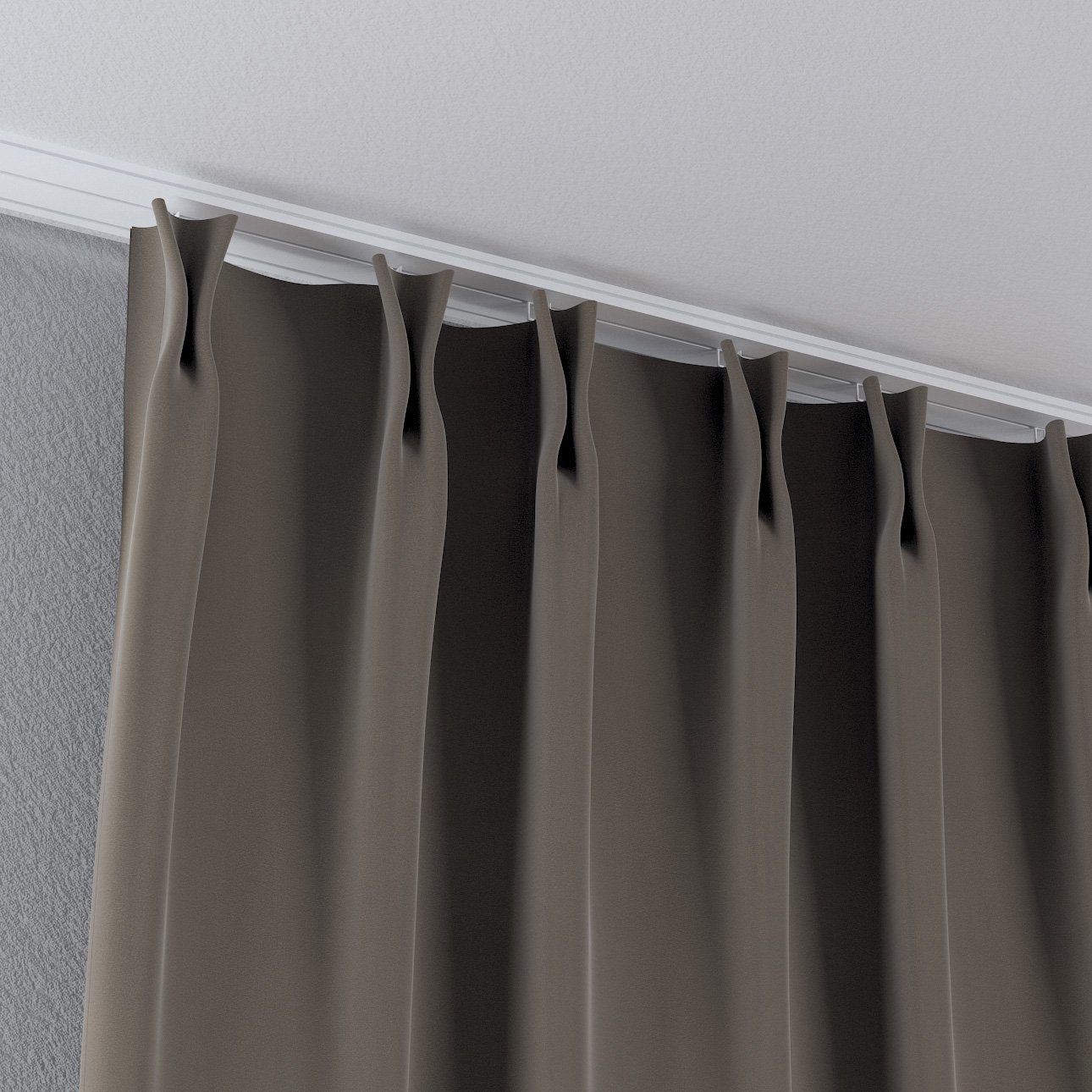 Vorhang cm, Vorhang 2-er Dekoria Velvet, 70x100 flämischen grau-beige Falten mit