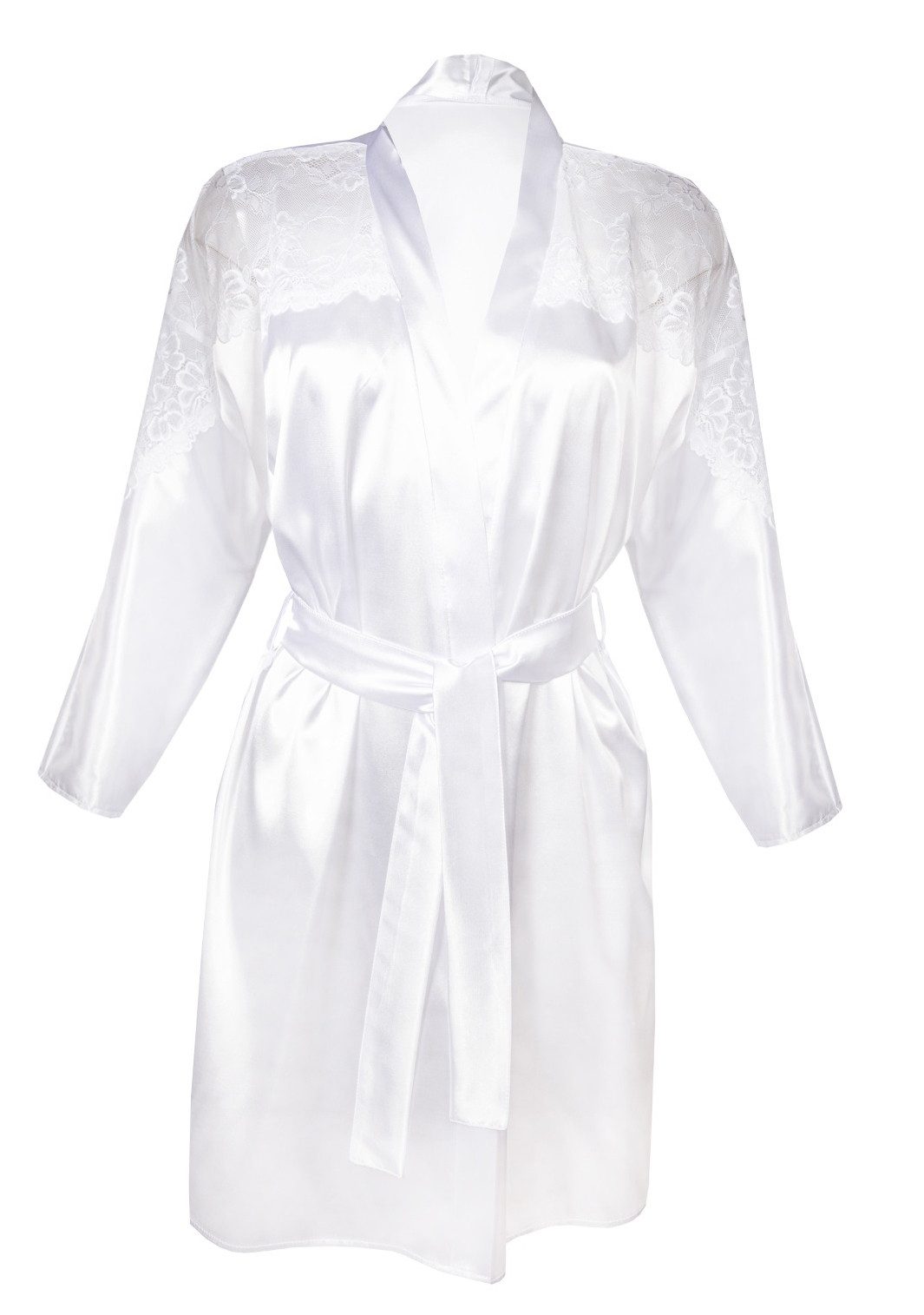 DKaren Morgenmantel in Satin-Optik mit feiner Spitze günstig online kaufen