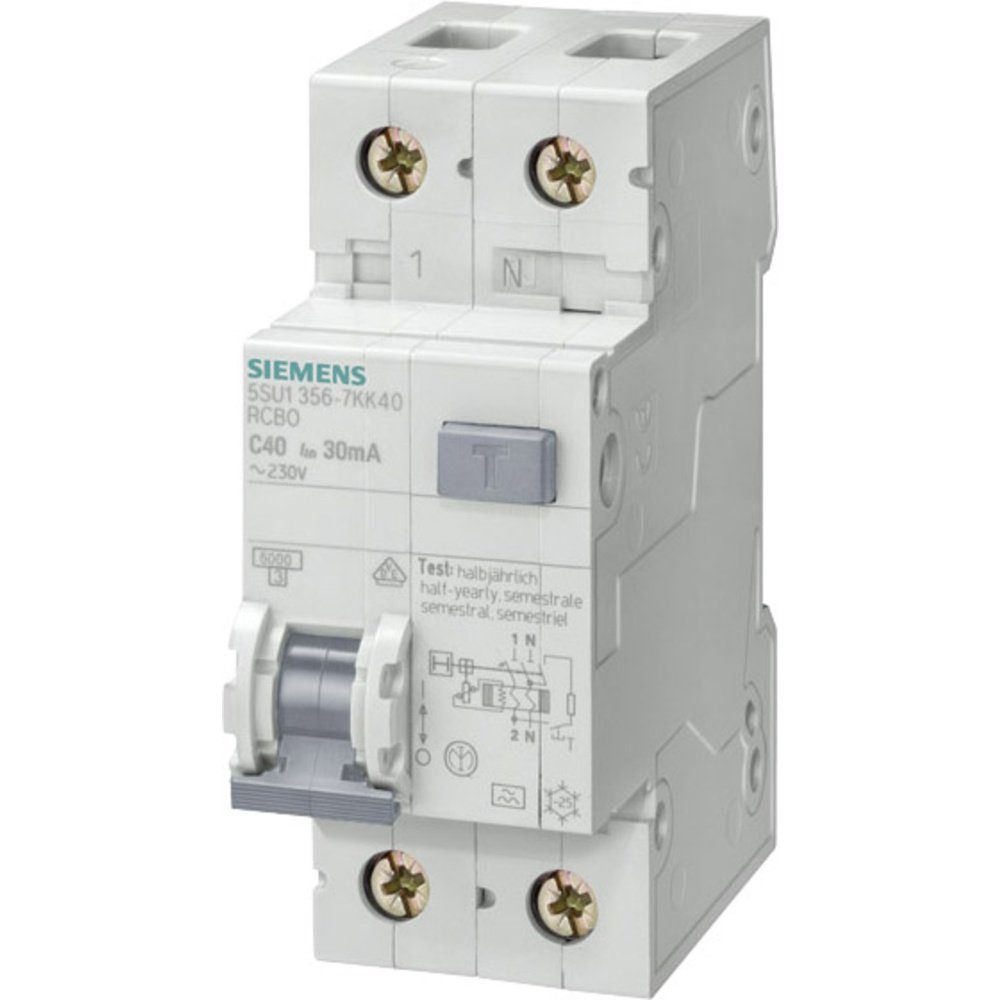 SIEMENS Schalter Siemens FI-Schutzschalter/Leitungsschutzschalter 2pol 5SU1356-7KK10